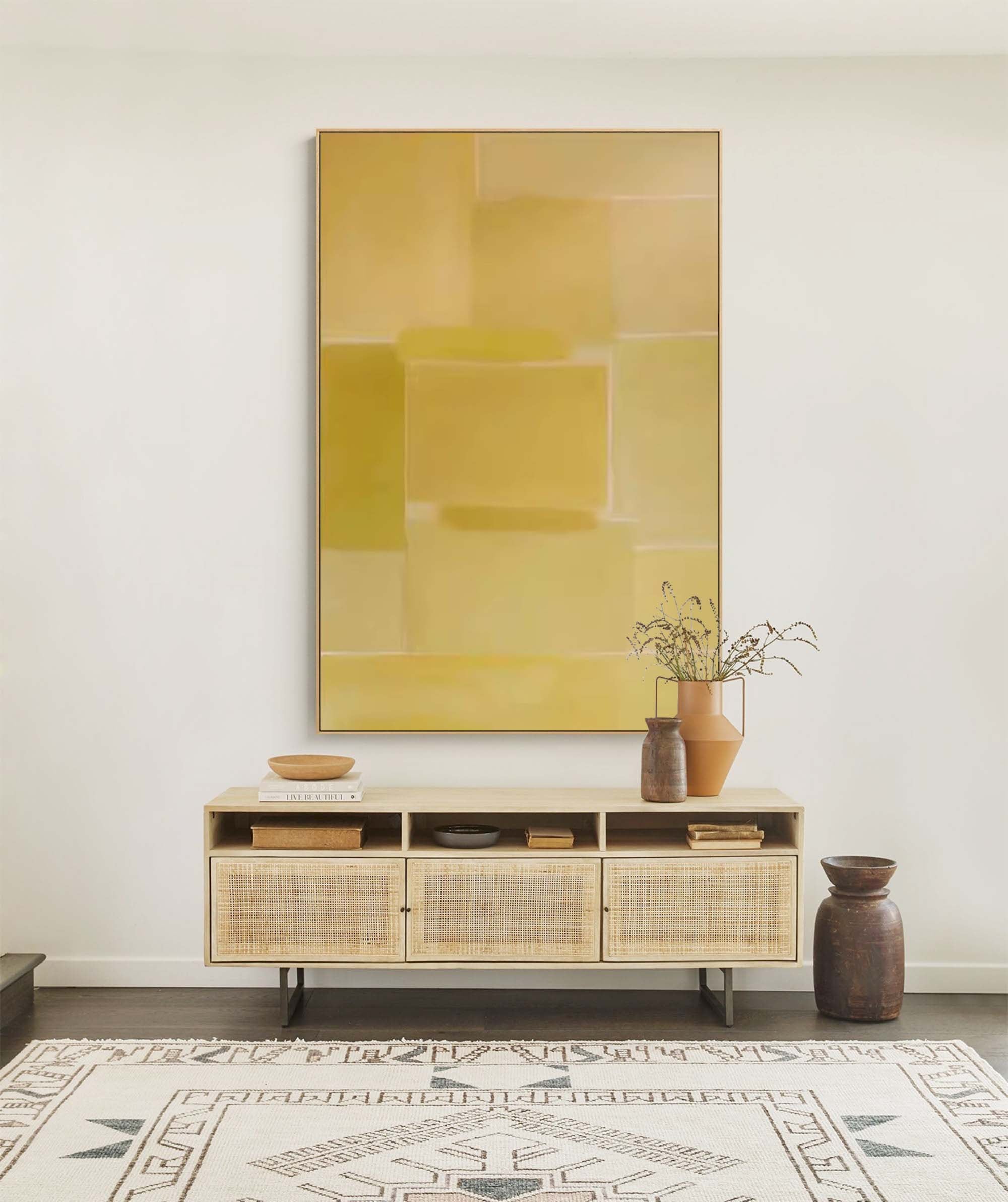 Wallart Minimalist Yellow Geometric Art