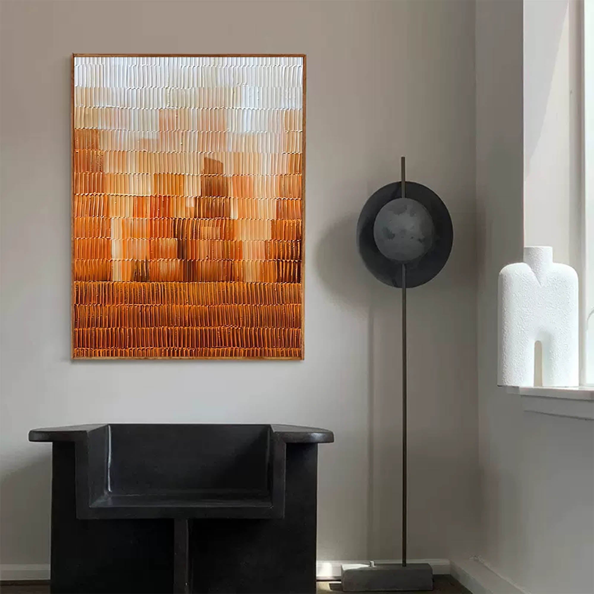 Wallart Textured Amber Horizon