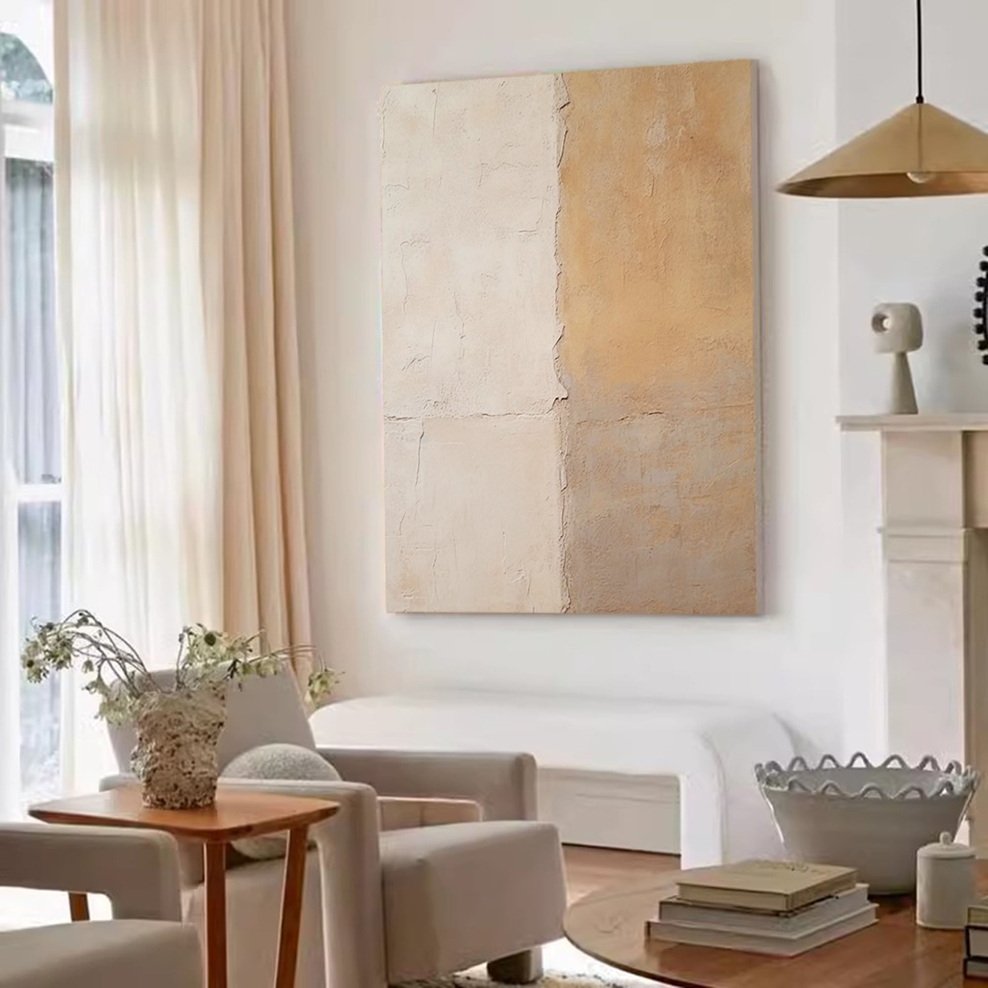 Wallart Neutral Tones Textured Abstract Art