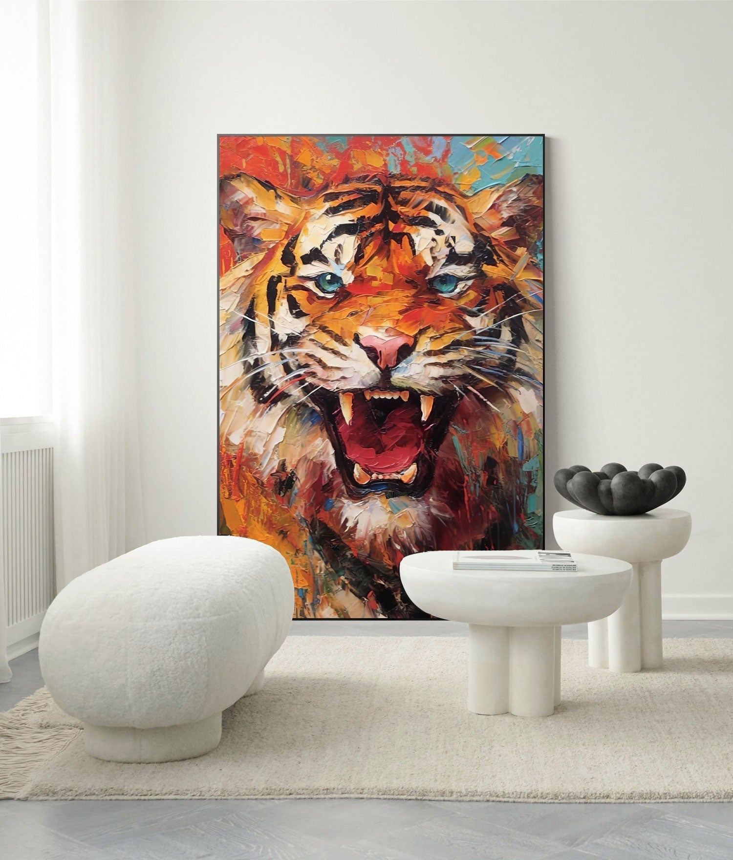 Wallart Ferocious Tiger in Vibrant Fury