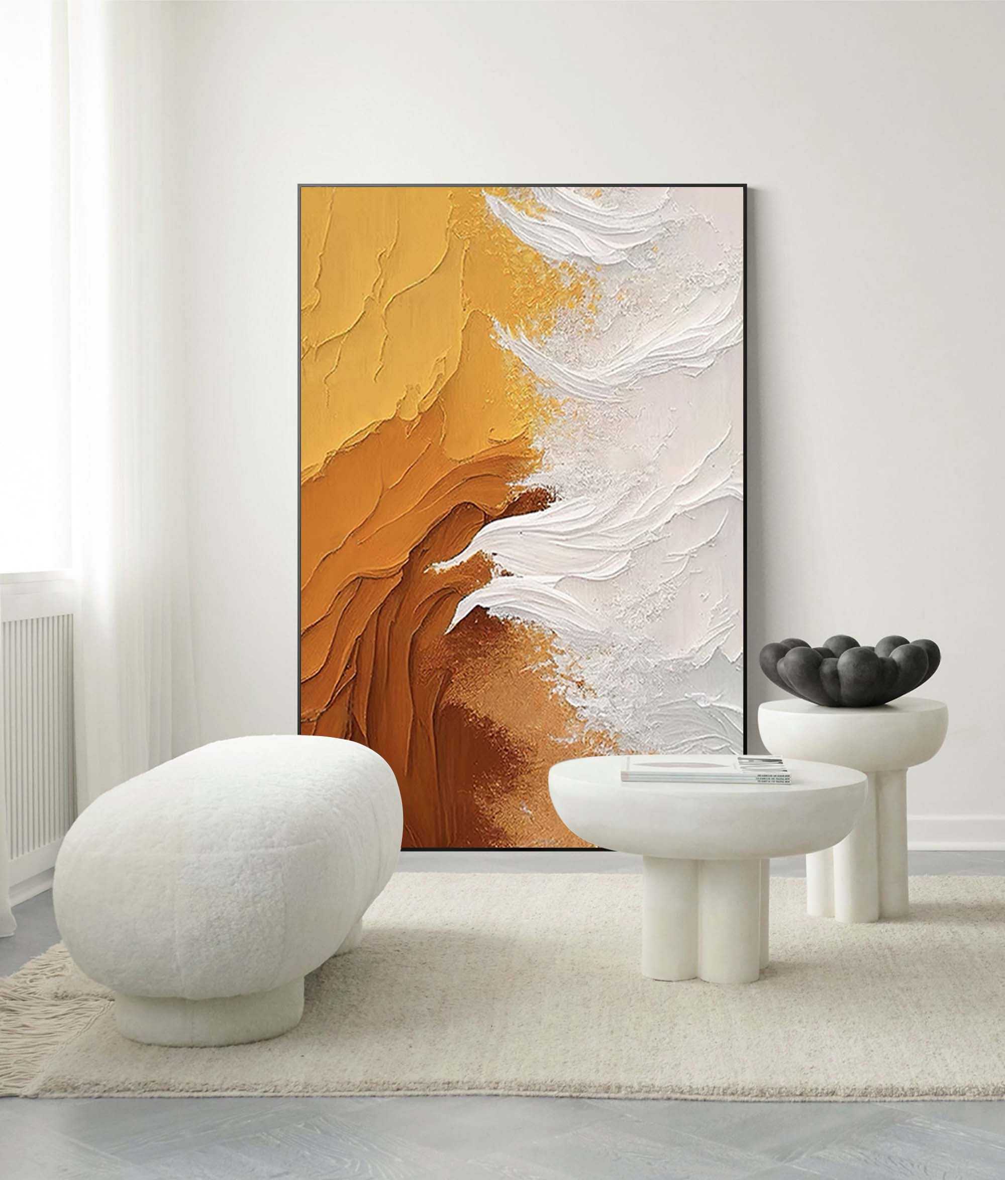 Wallart Golden Earth Textured Abstract Art
