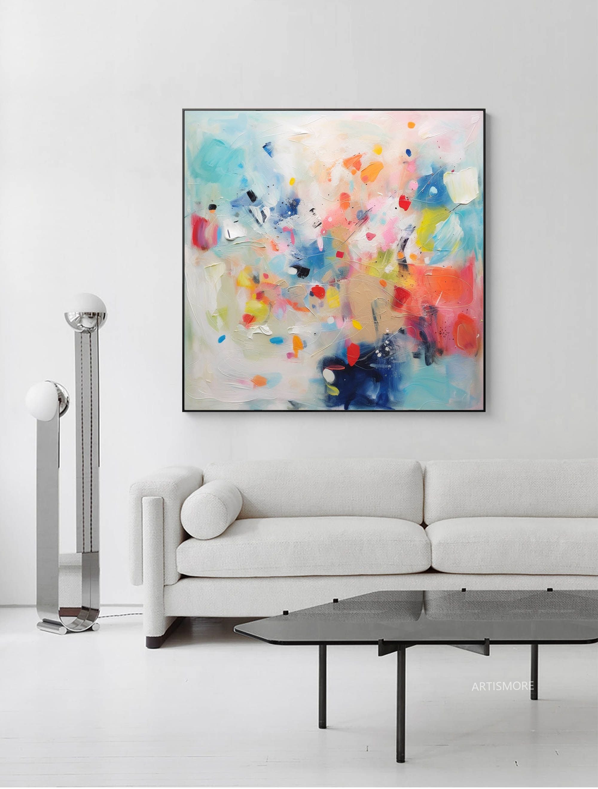 Wallart Abstract Color Burst Brushstroke Art
