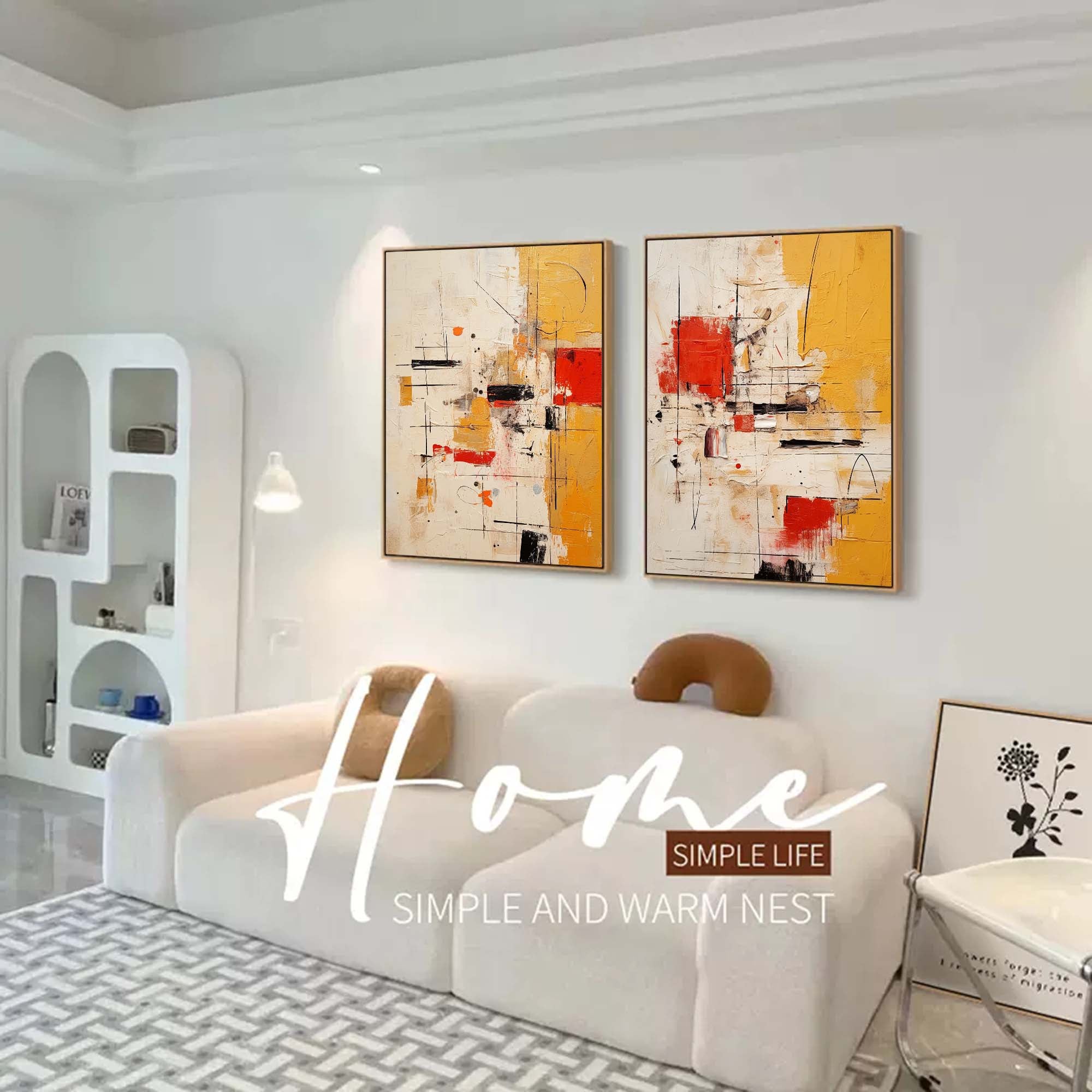 Wallart Geometric Abstract Art Duo Set