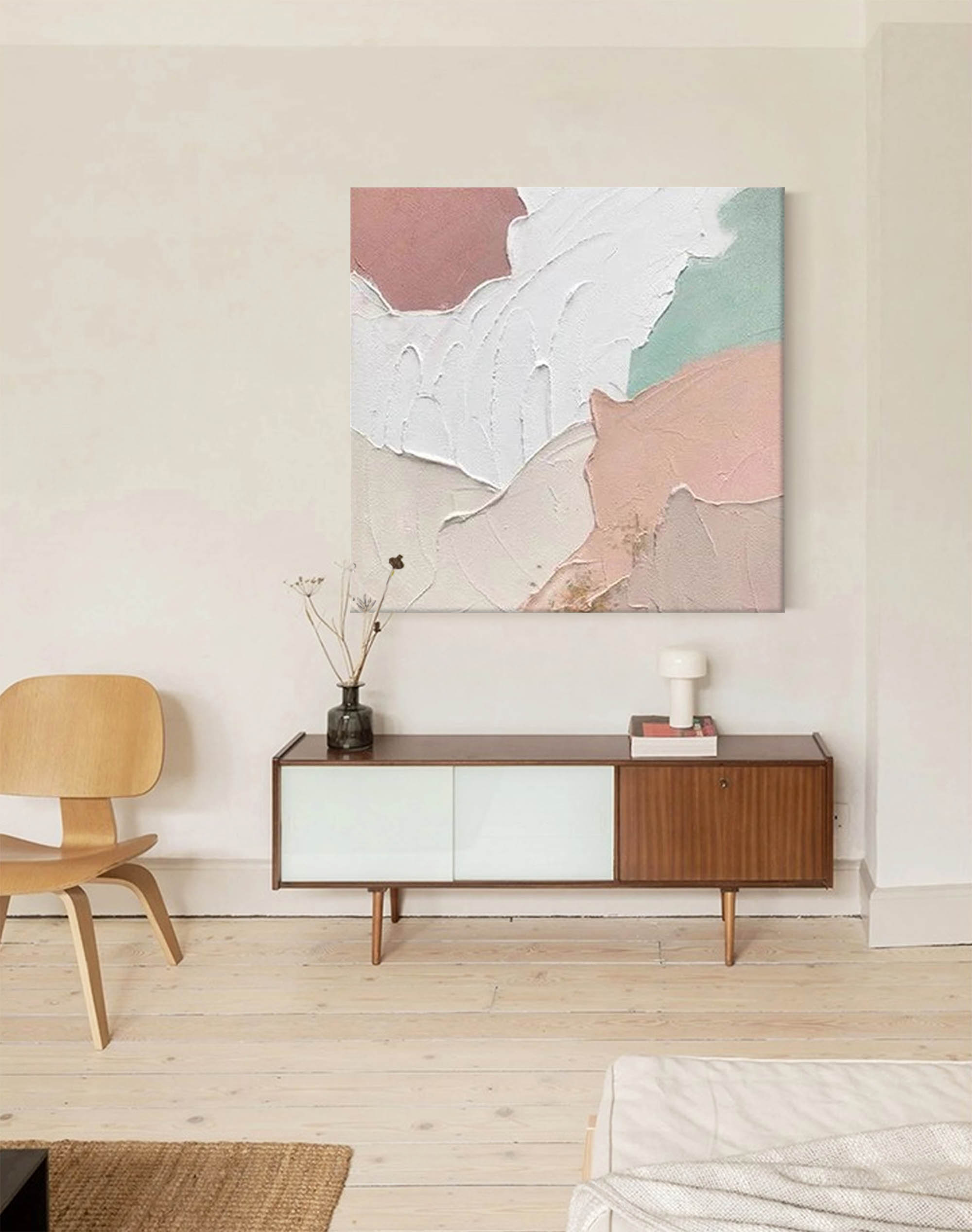 Wallart Soft Neutrals Textured Abstract Canvas Art