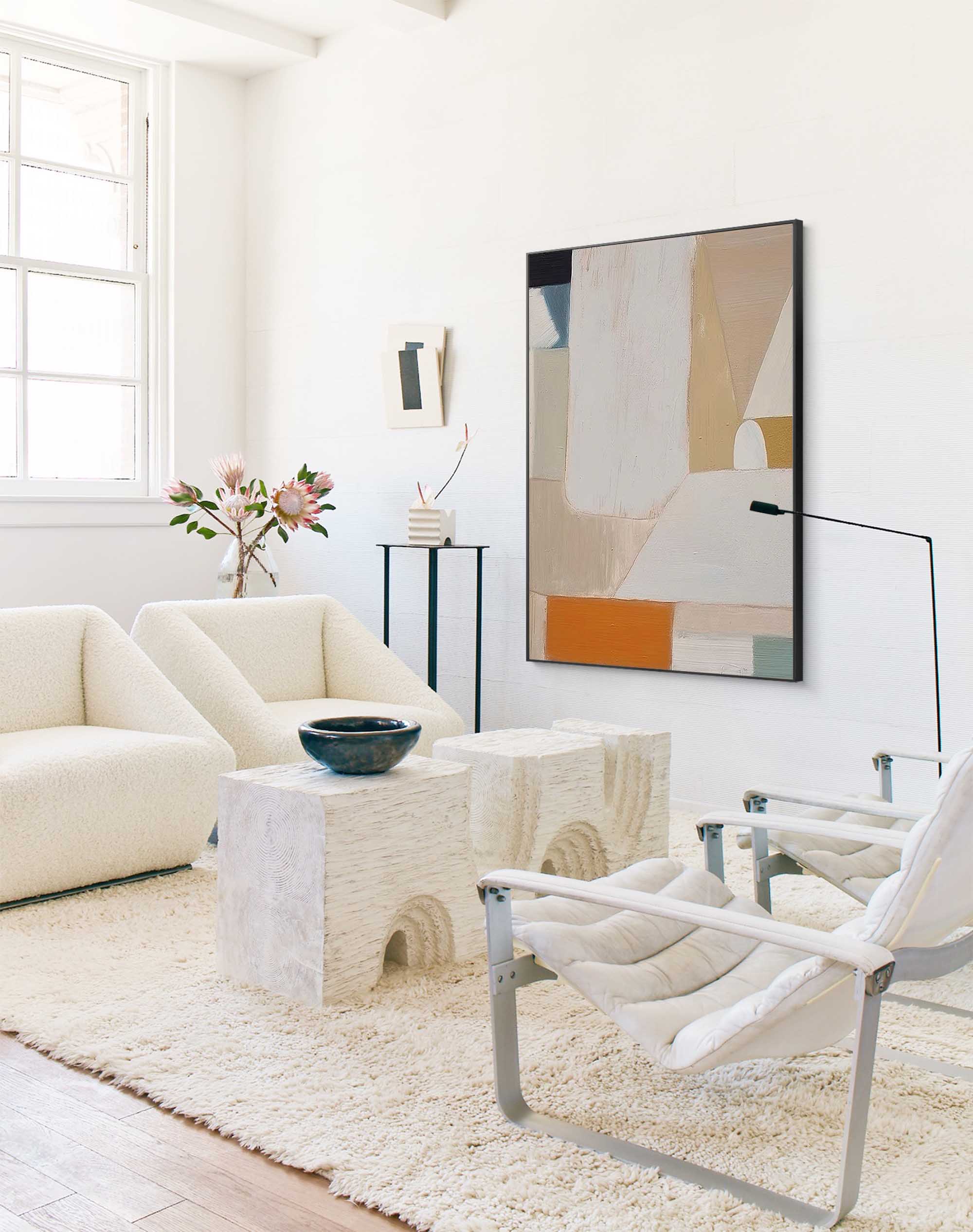 Wallart Minimalist Earth Tones Abstract Canvas Art
