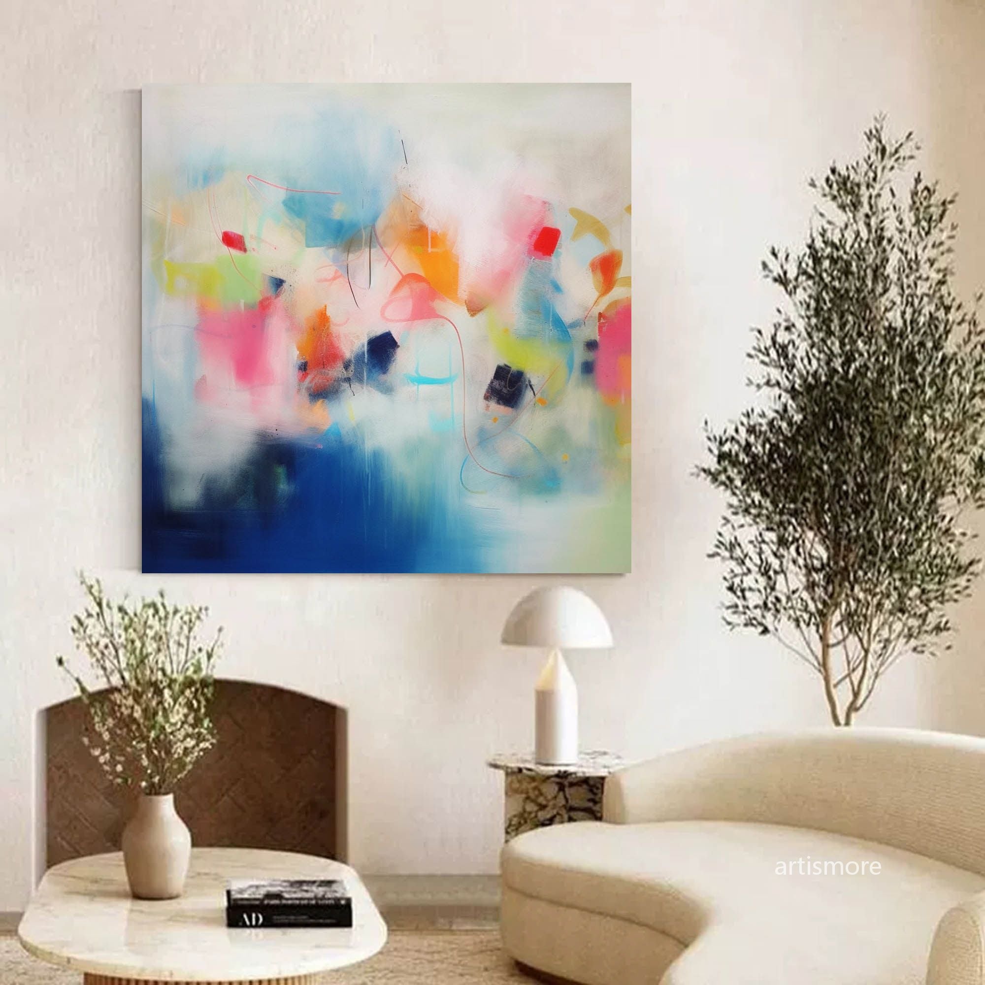 Wallart Vibrant Abstract Color Flow Art