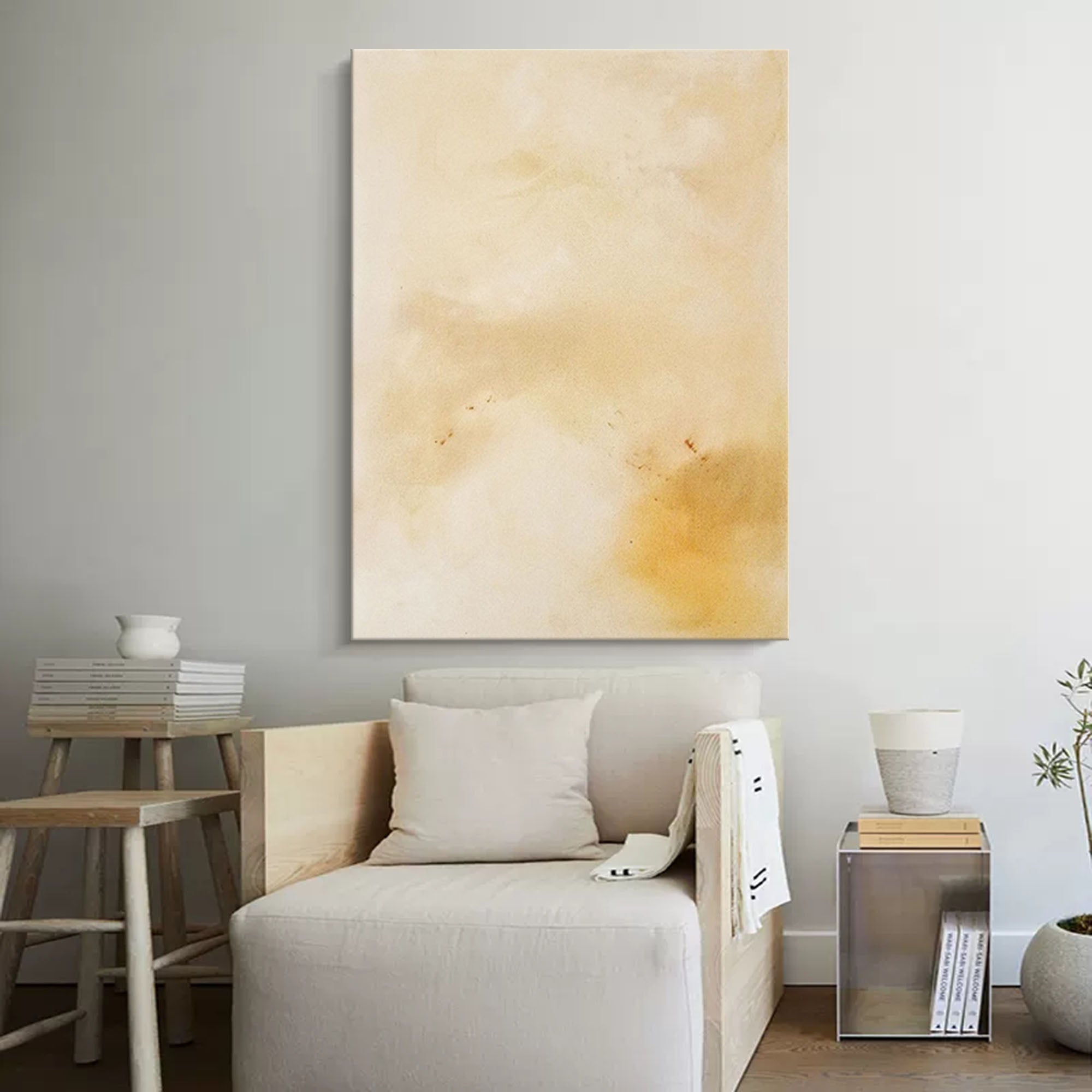 Wallart Neutral Minimalist Abstract Canvas