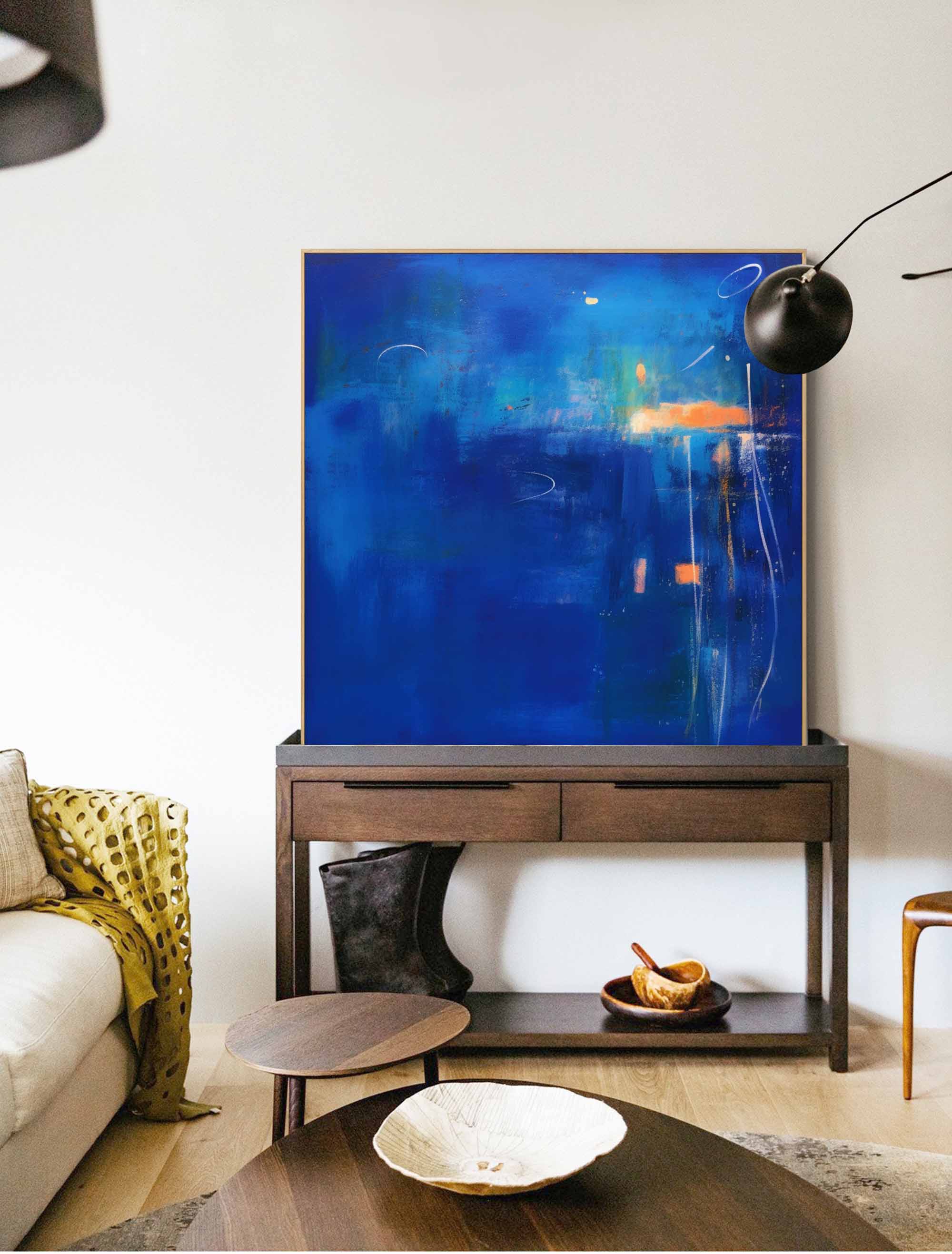 Wallart Twilight Blue Abstract Horizon