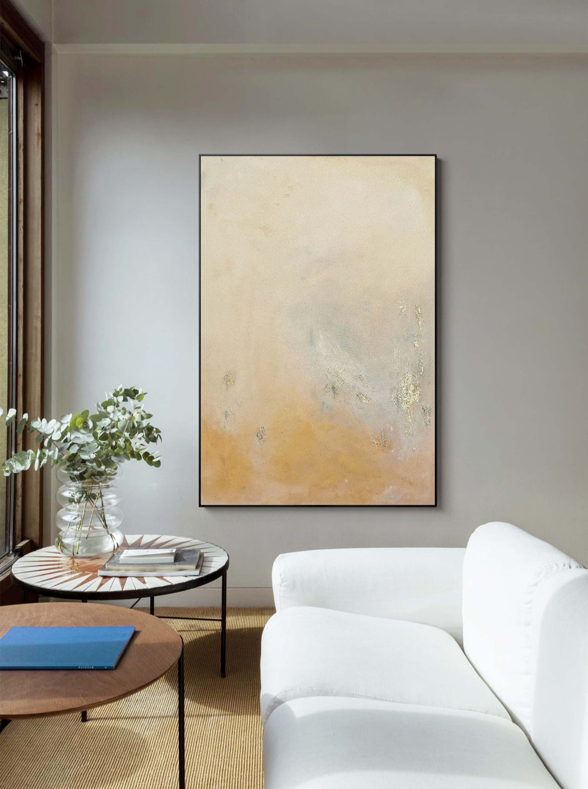 Wallart Soft Earth Tones Abstract Canvas