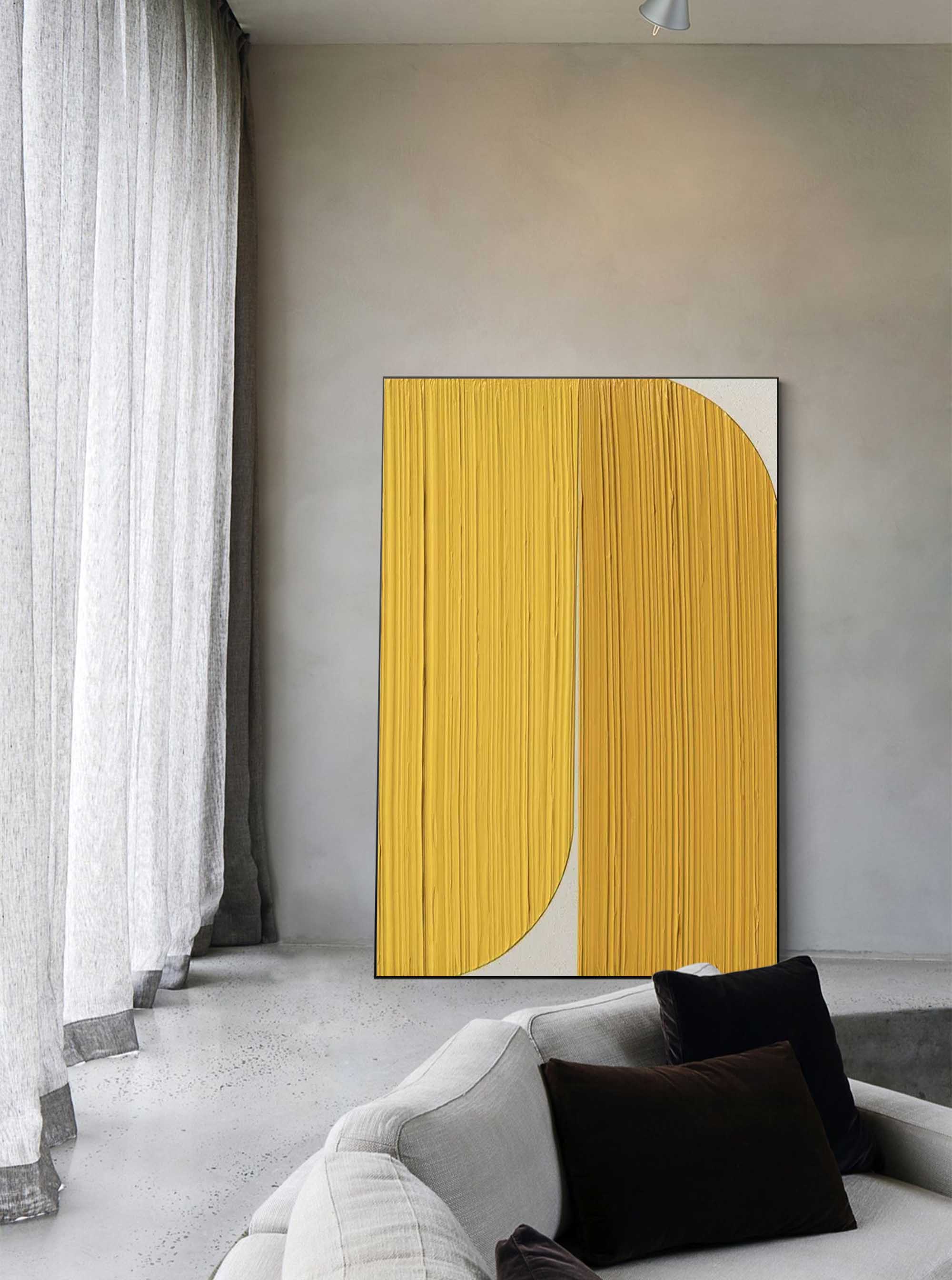Wallart Golden Curved Minimalist Abstract
