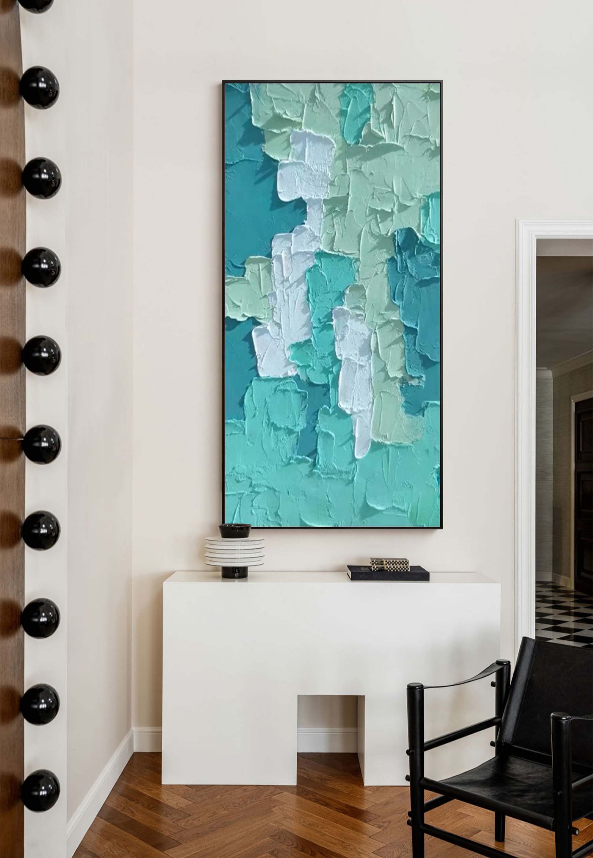 Wallart Textured Layers: Abstract Teal Dream