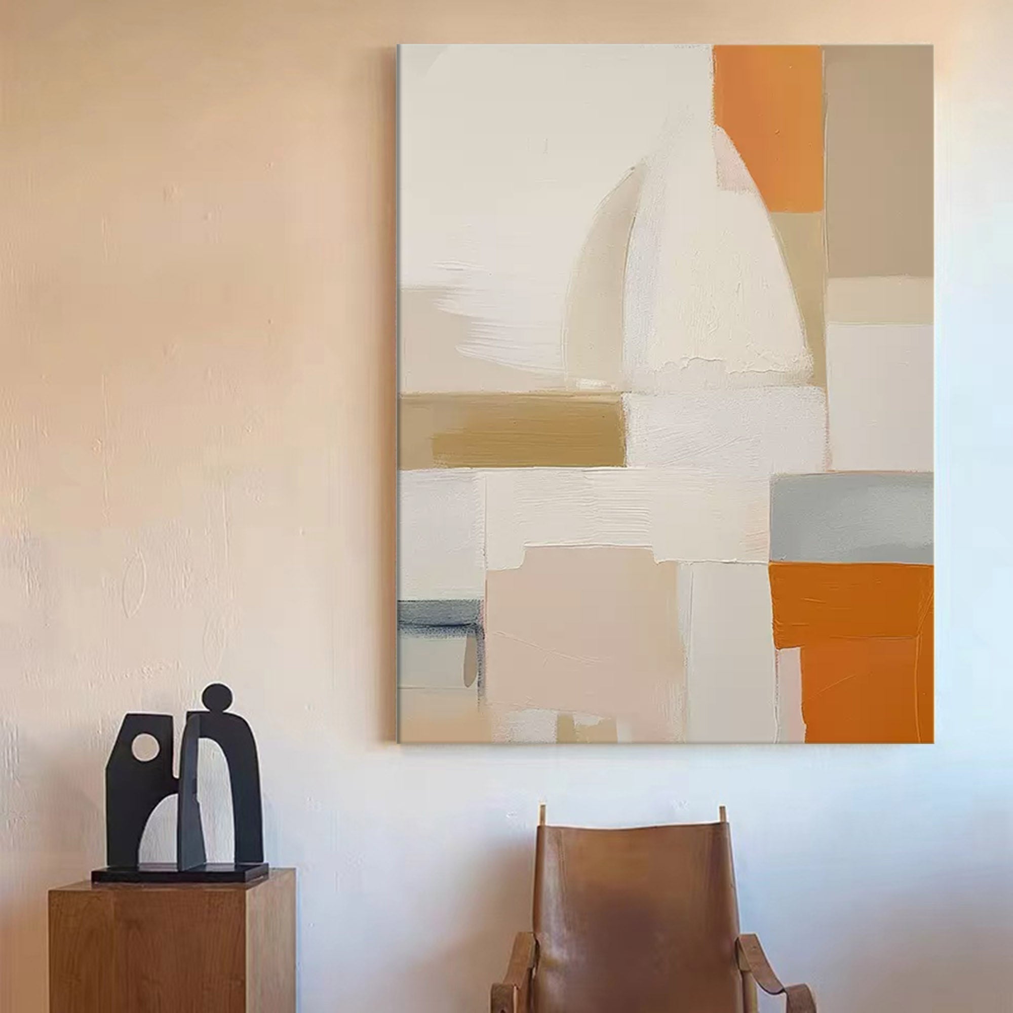 Wallart Warm Minimalist Geometric Abstract
