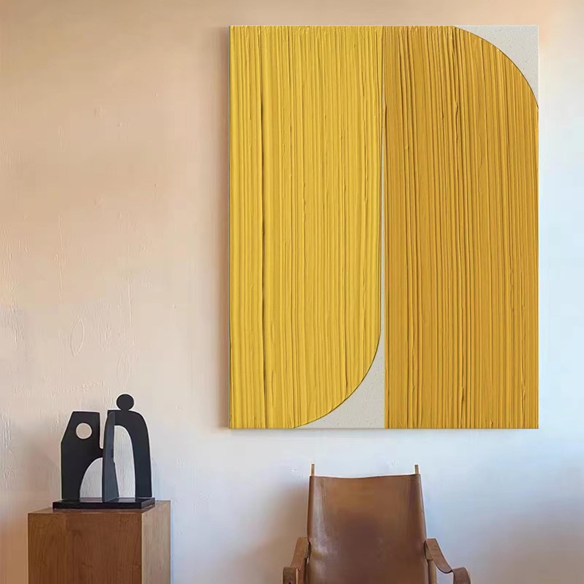 Wallart Golden Curved Minimalist Abstract