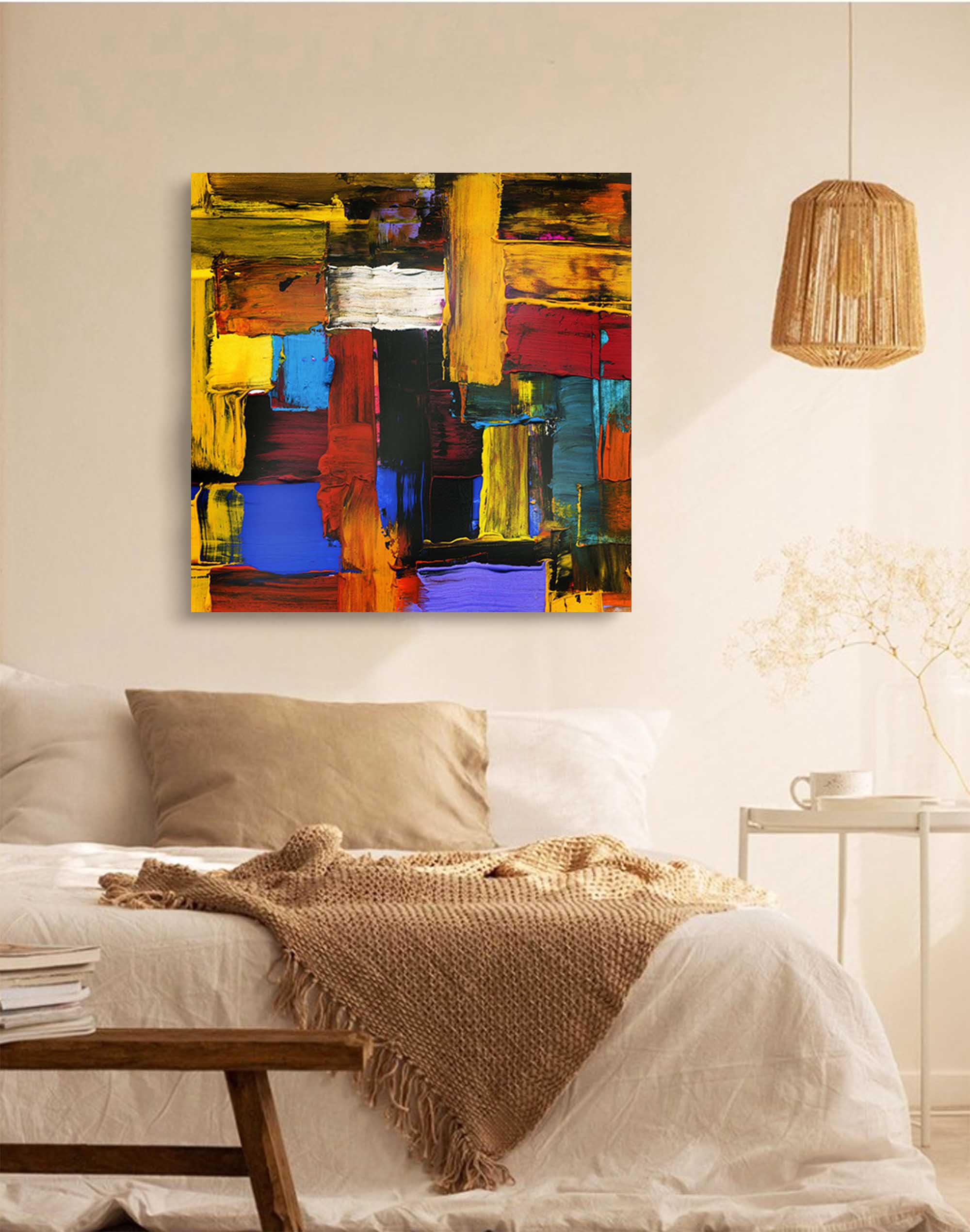 Wallart Bold Color Block Abstract Canvas Art