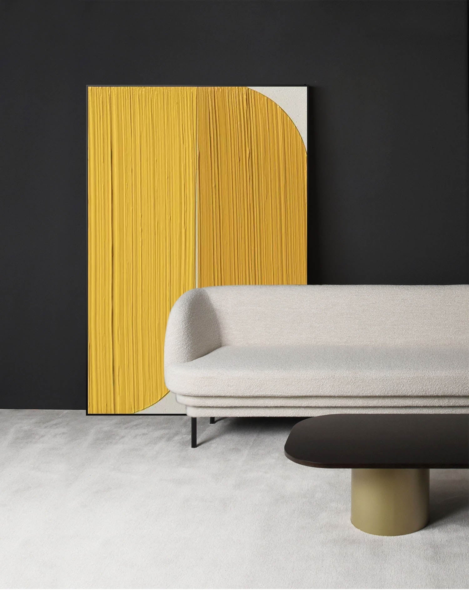 Wallart Golden Curved Minimalist Abstract
