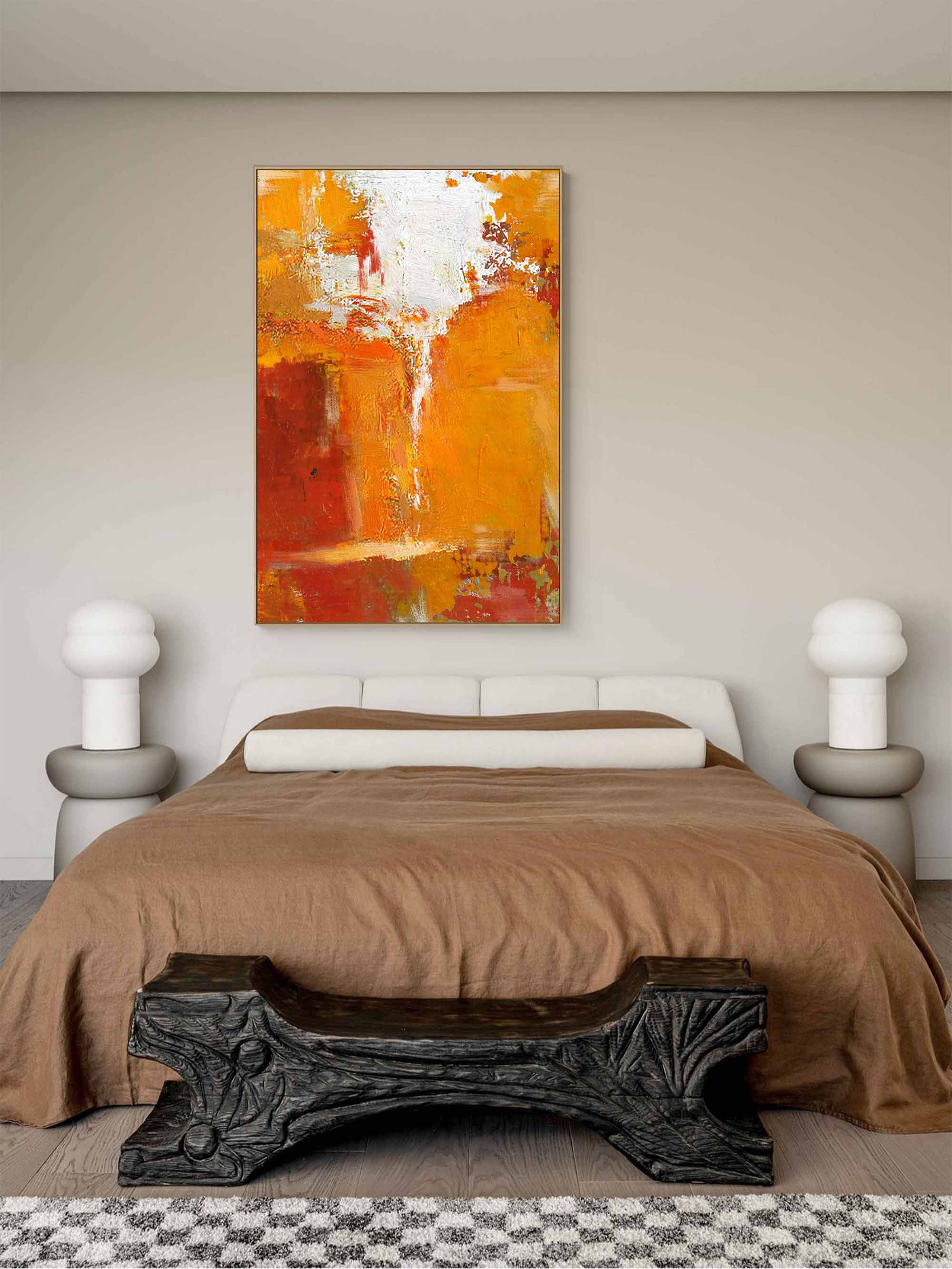 Wallart Fiery Sunset Abstract Canvas Art