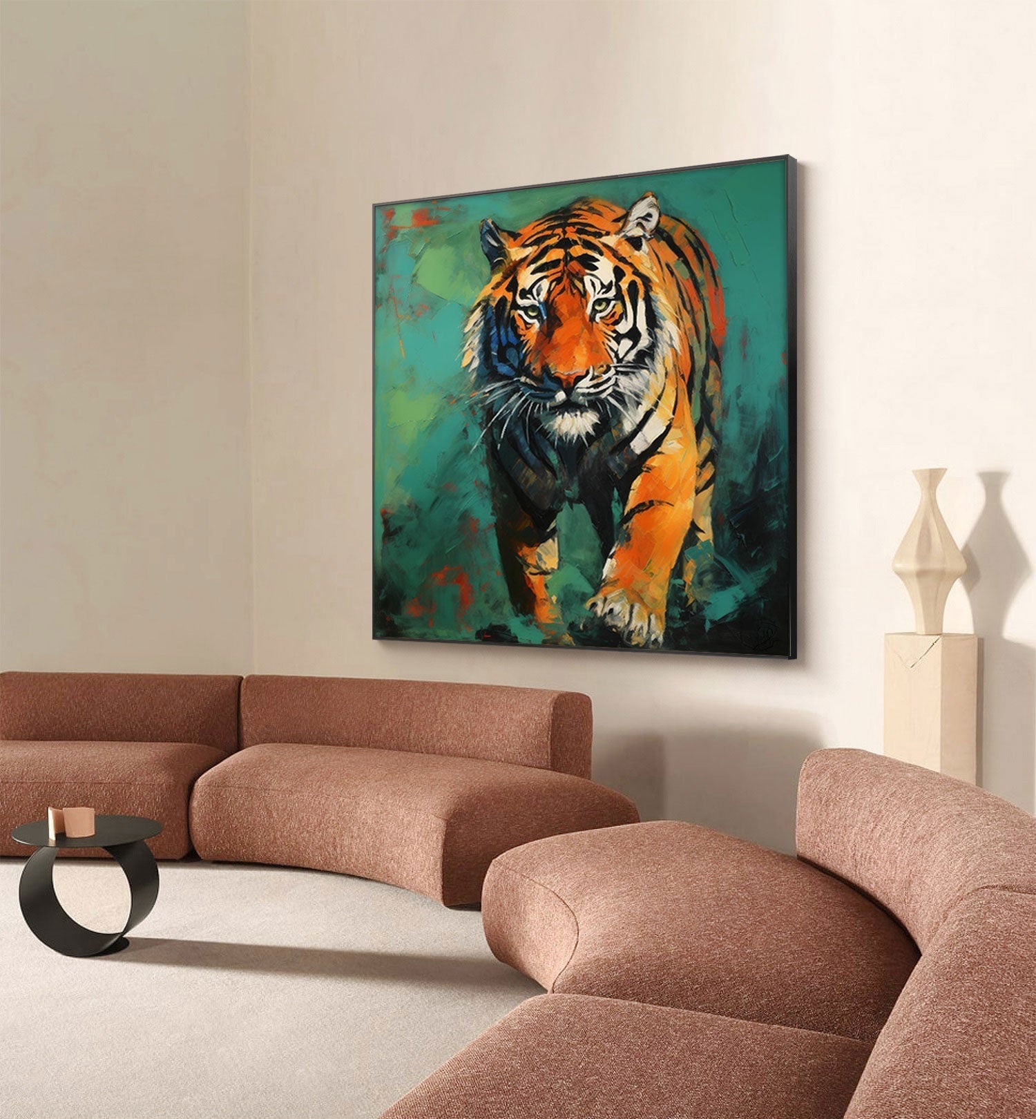 Wallart Stealthy Tiger in Bold Brushstrokes