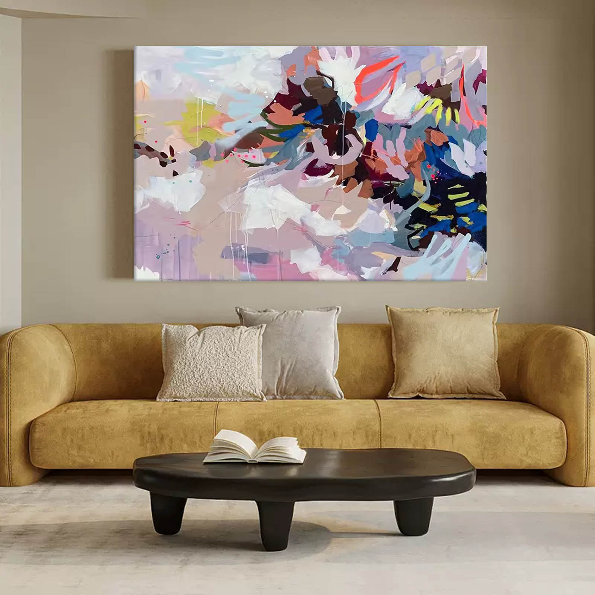 Wallart Abstract Floral Color Burst Art