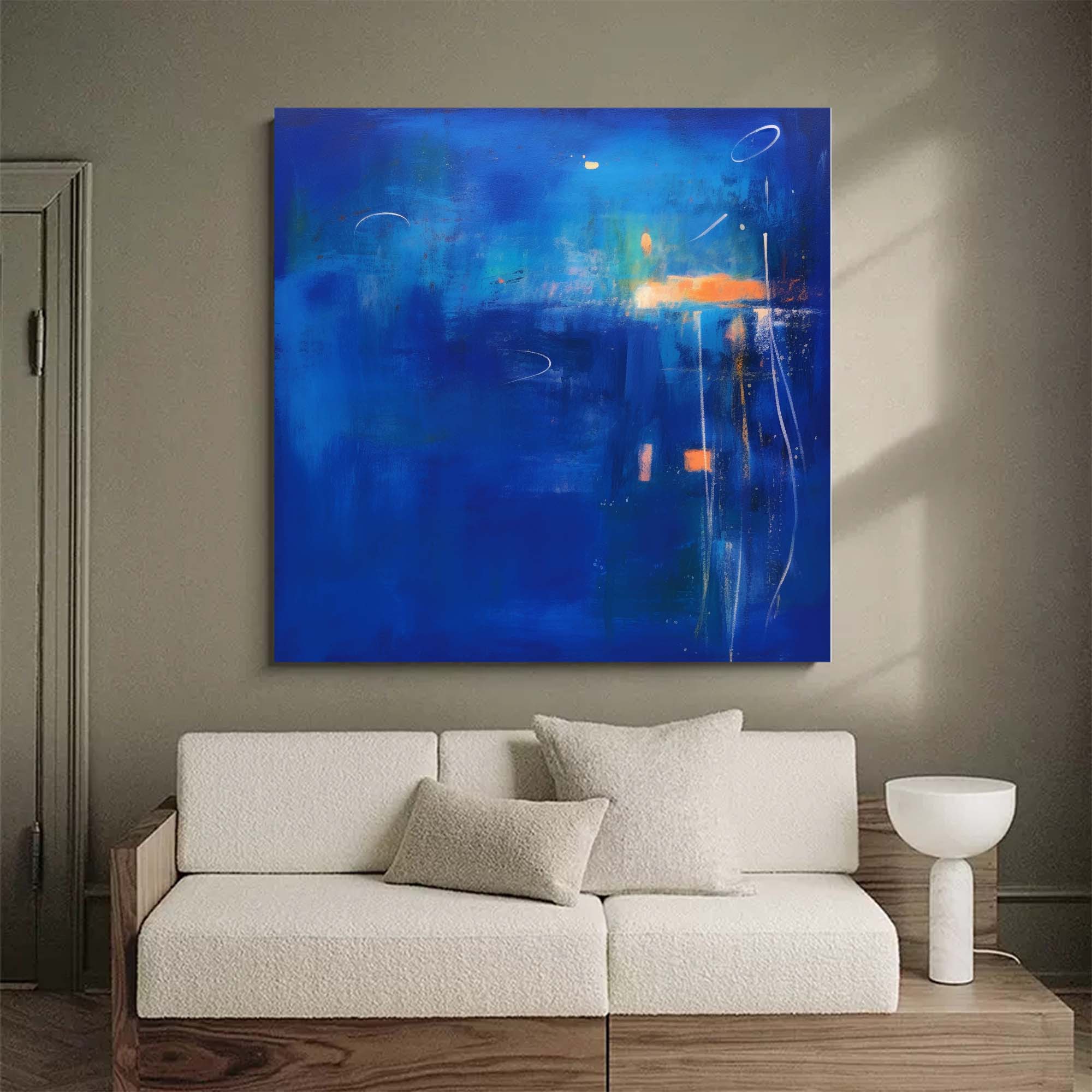Wallart Twilight Blue Abstract Horizon