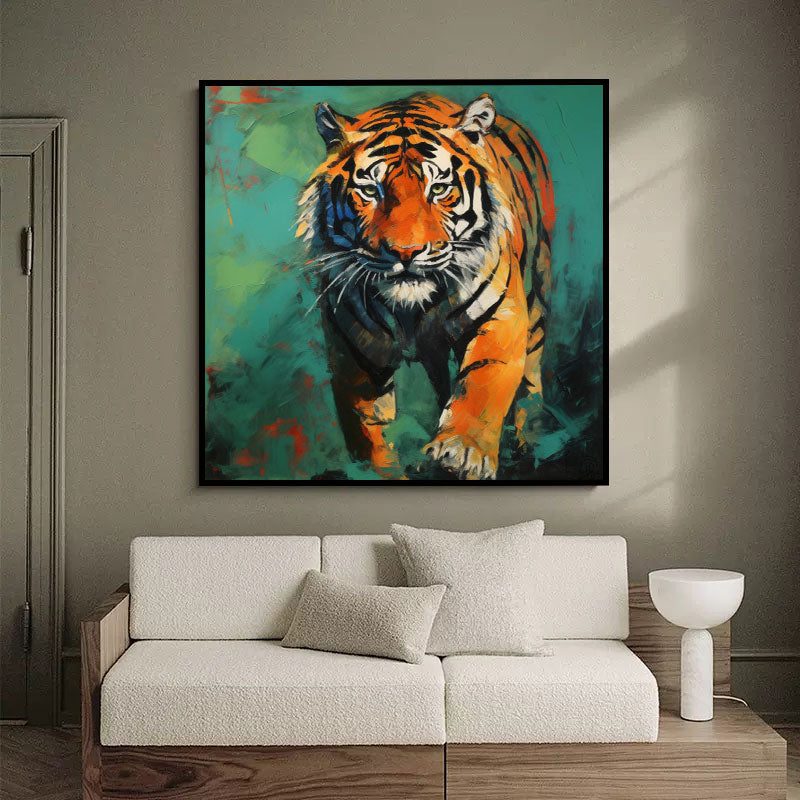 Wallart Stealthy Tiger in Bold Brushstrokes