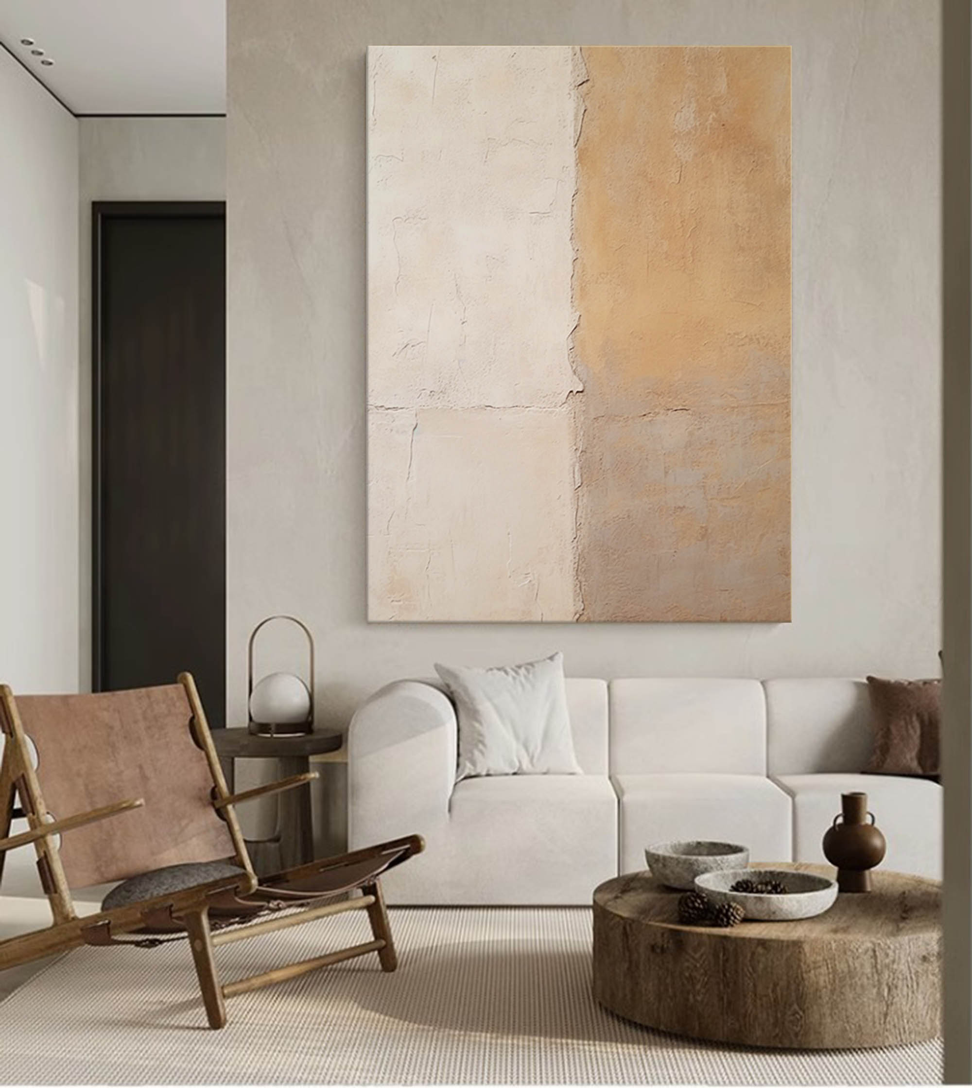 Wallart Neutral Tones Textured Abstract Art
