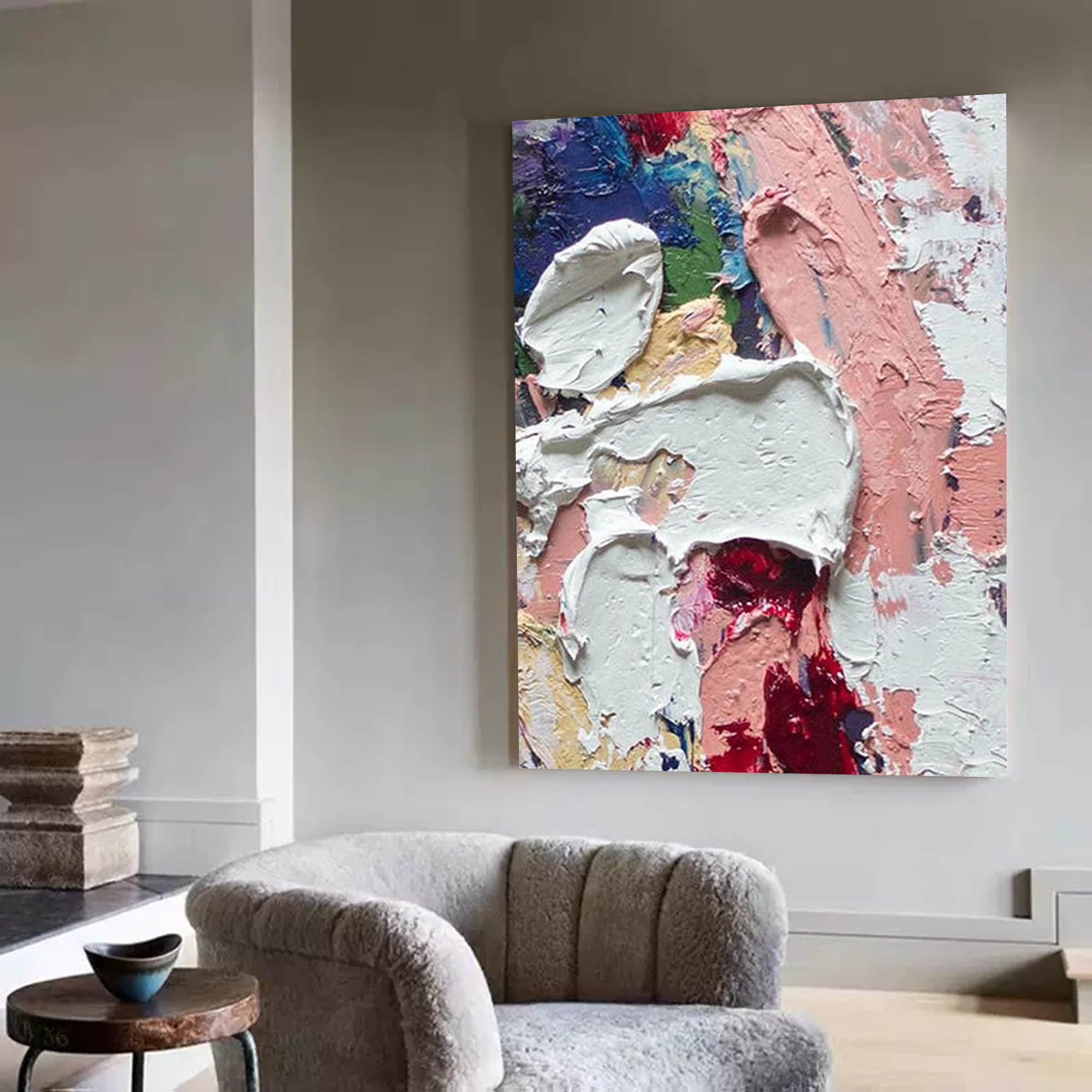 Wallart Soft Pastel Palette Knife Abstract Art