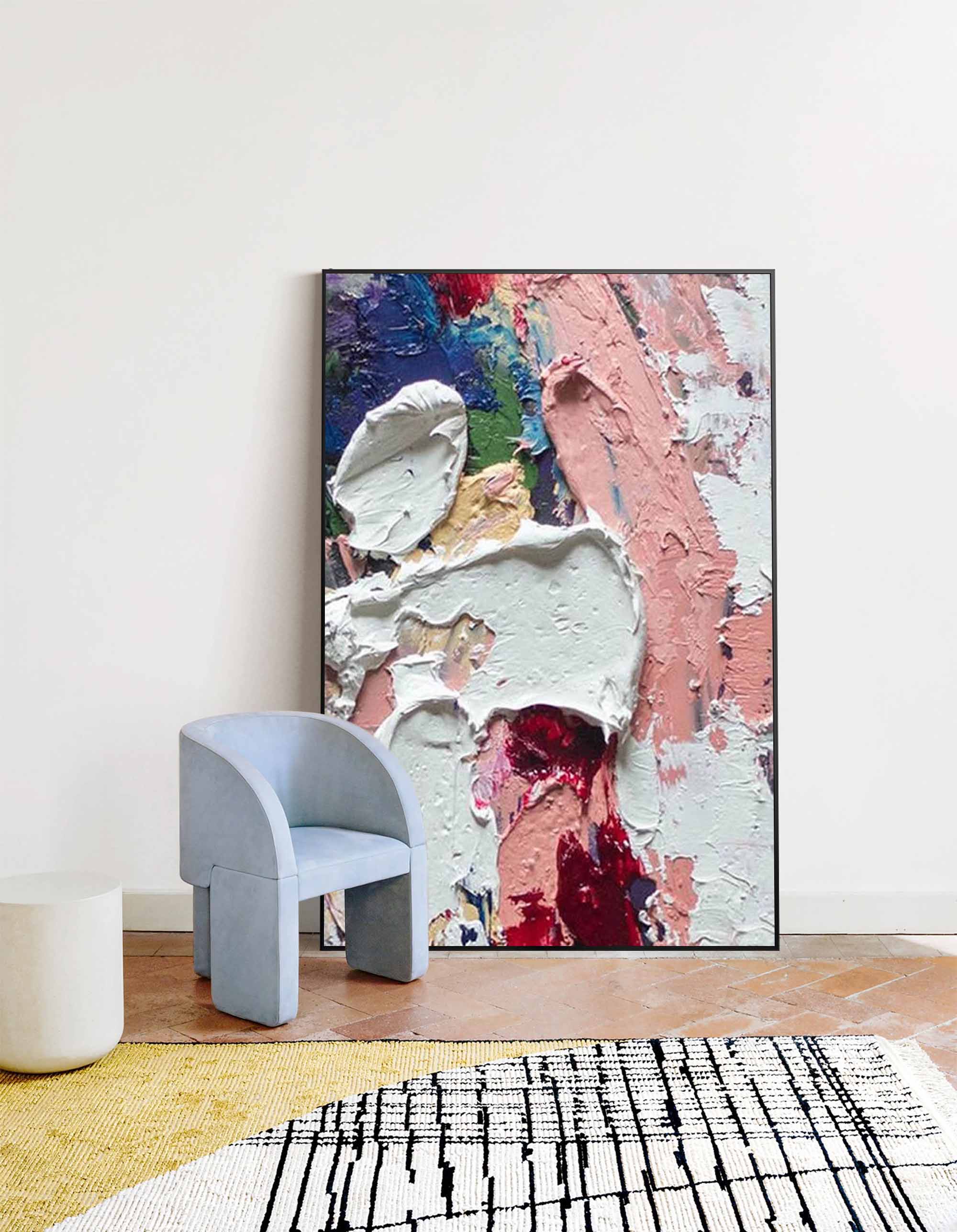 Wallart Soft Pastel Palette Knife Abstract Art
