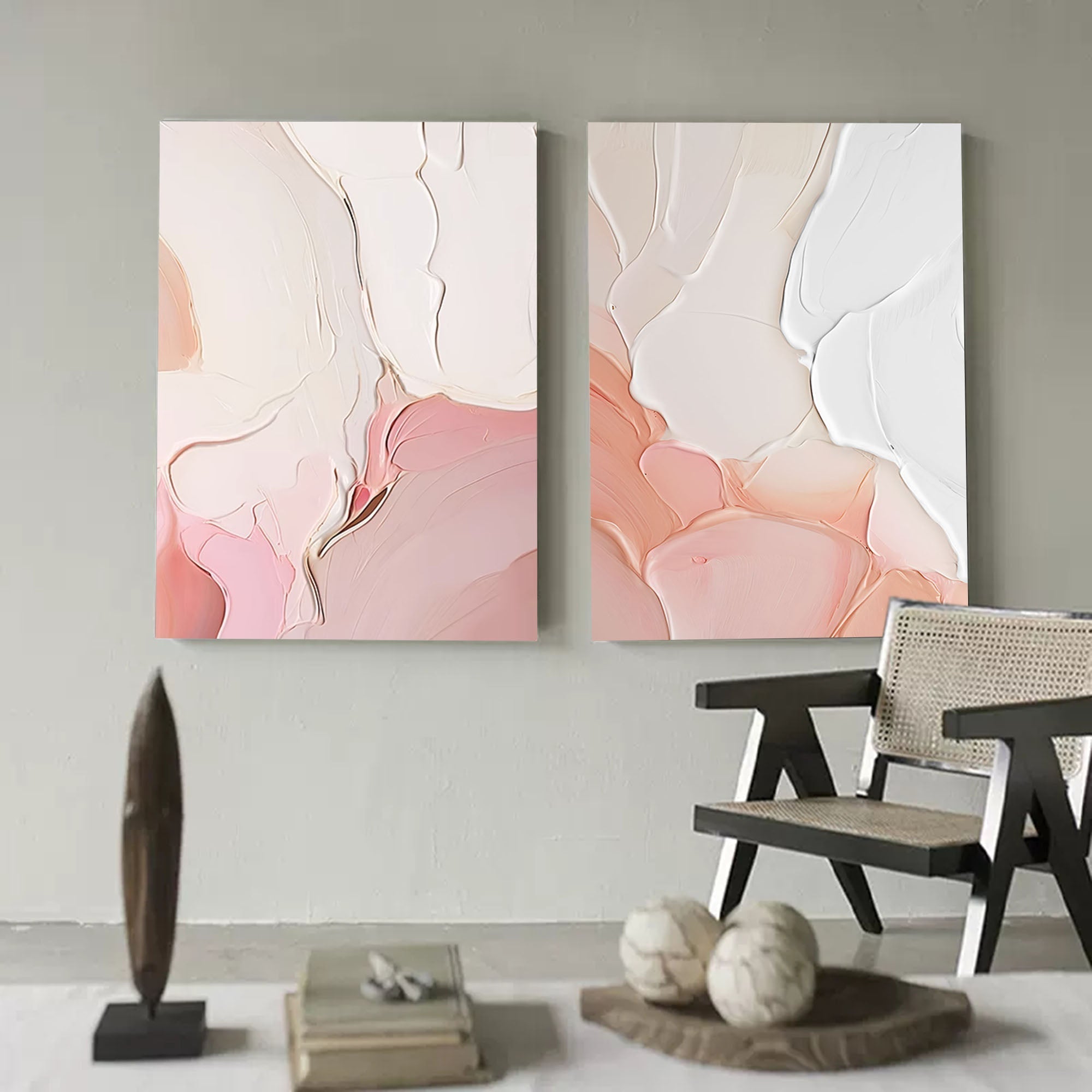 Wallart Blush Tones Minimalist Art Set