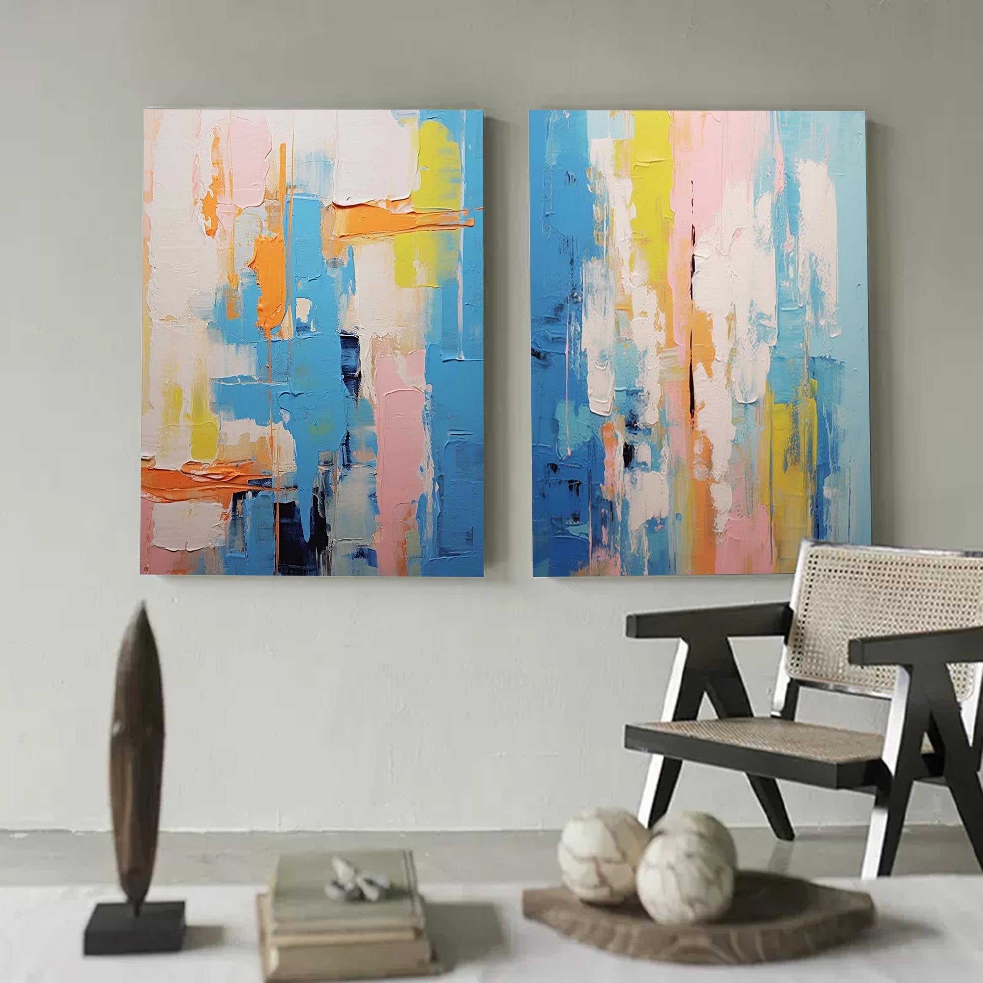 Wallart Vibrant Abstract Blue Art Set