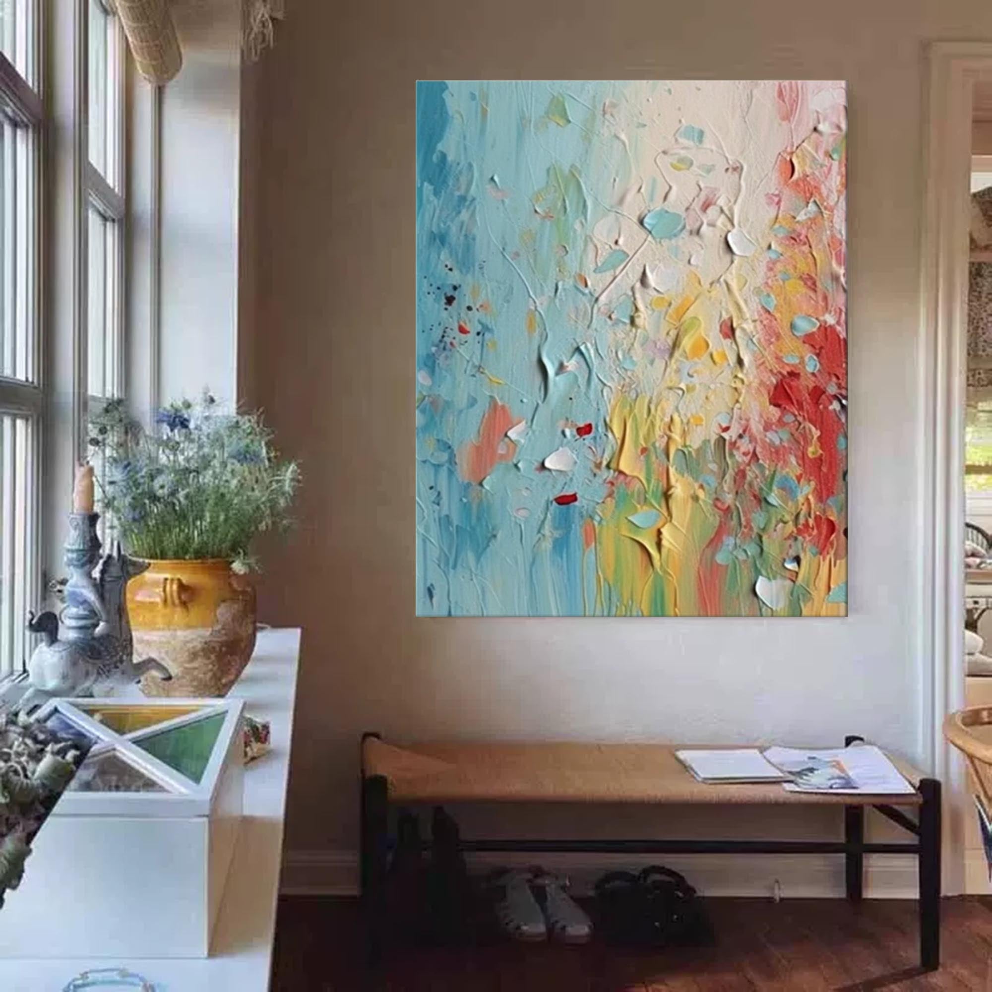 Wallart Vibrant Abstract Color Burst Art