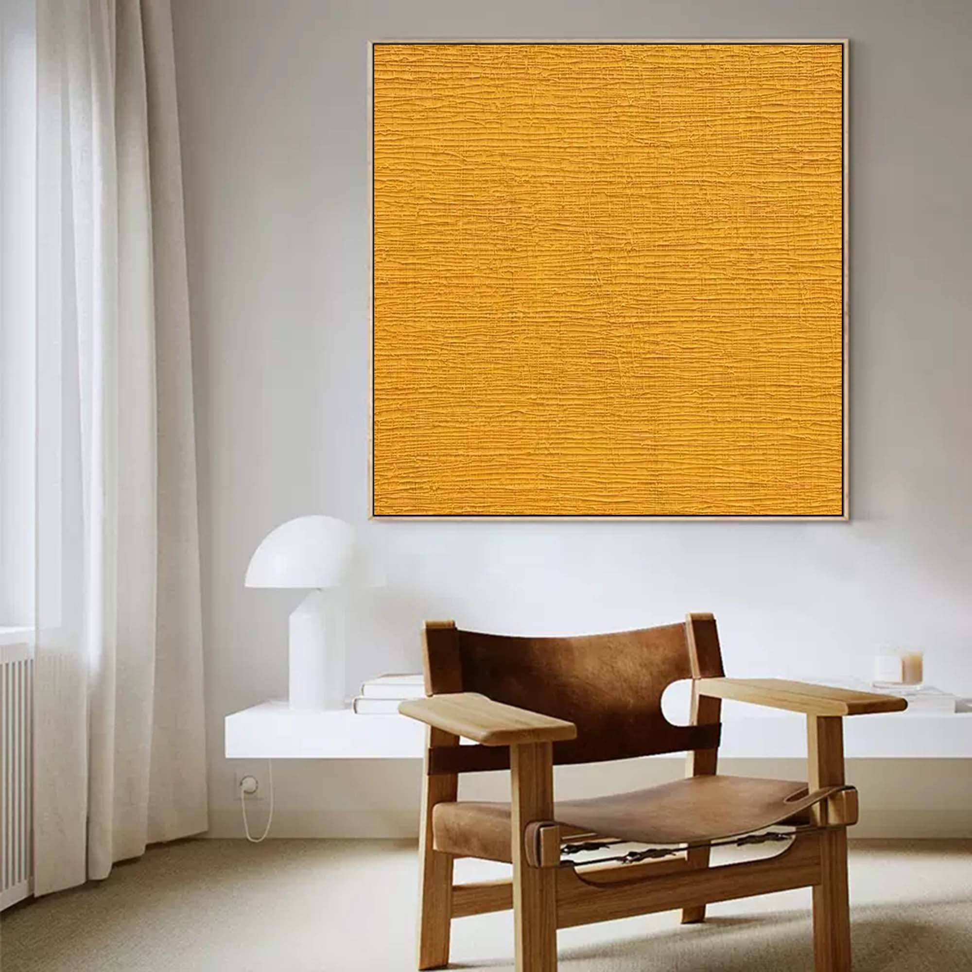 Wallart Textured Mustard Yellow Canvas Art