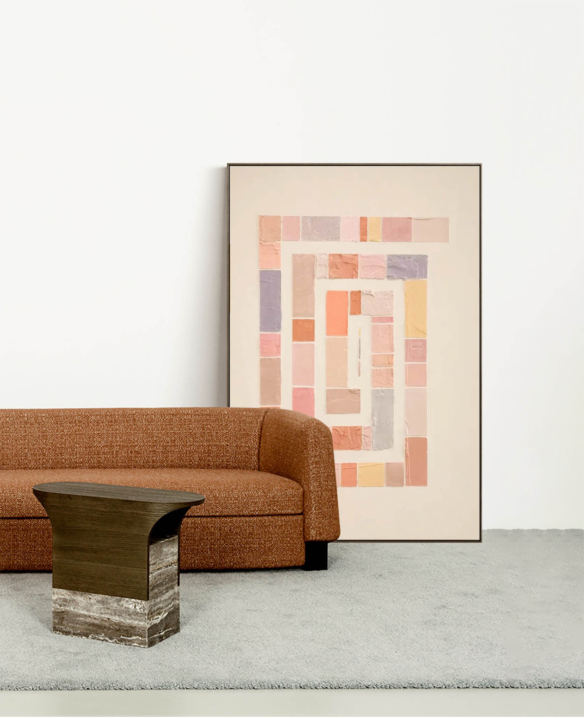 Wallart Soft Spiral: Pastel Geometric Harmony