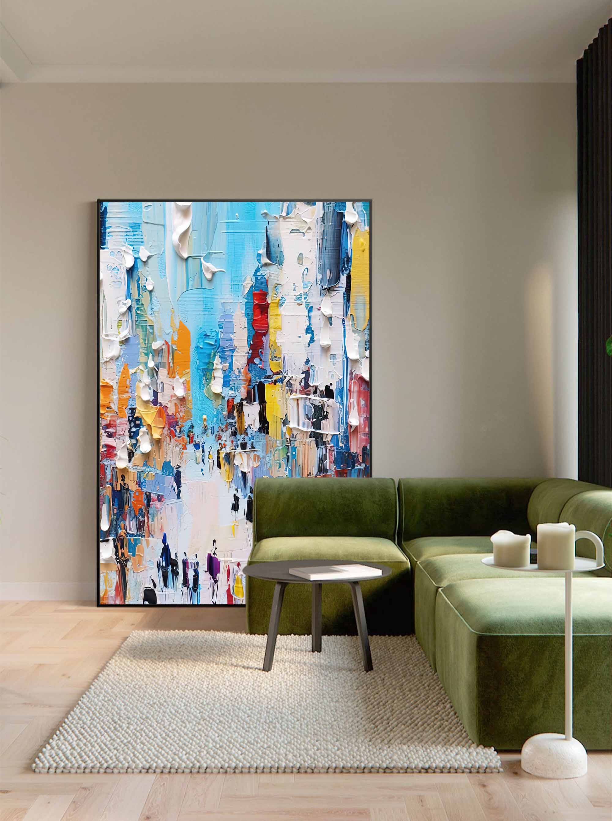 Wallart Abstract Light Cityscape Oil Painting