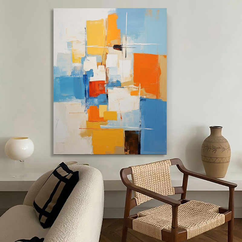 Wallart Geometric Energy: Bold Abstract Blocks