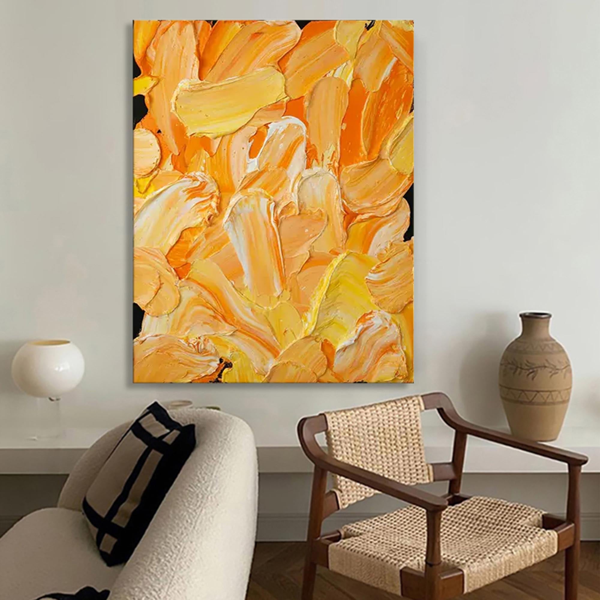 Wallart Bold Orange Abstract Palette Art