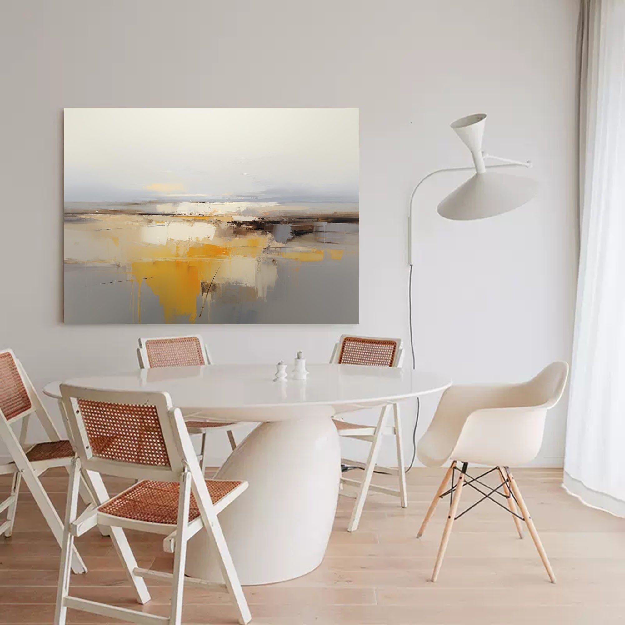 Wallart Golden Horizon Abstract Landscape