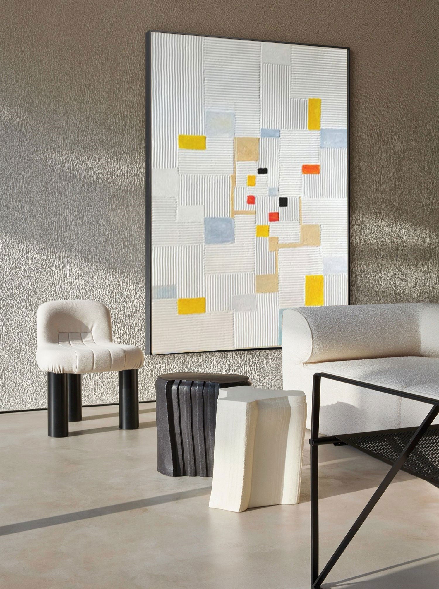 Wallart Geometric Abstract Line Art Canvas