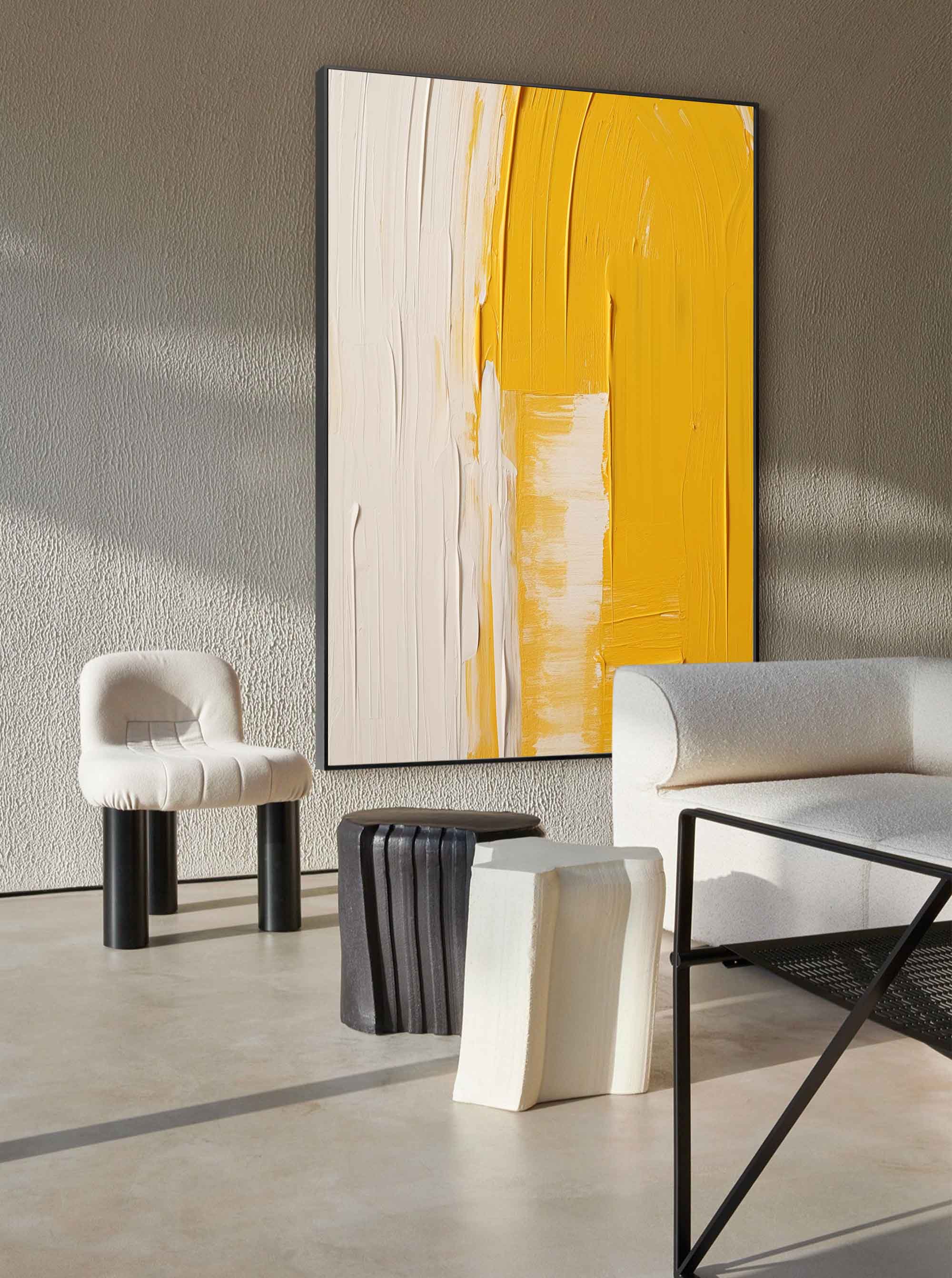 Wallart Sunlit Abstract Texture Canvas
