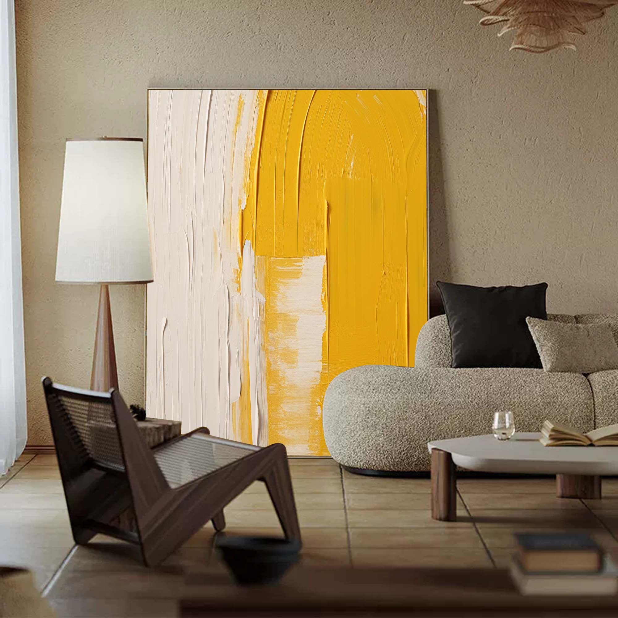 Wallart Sunlit Abstract Texture Canvas