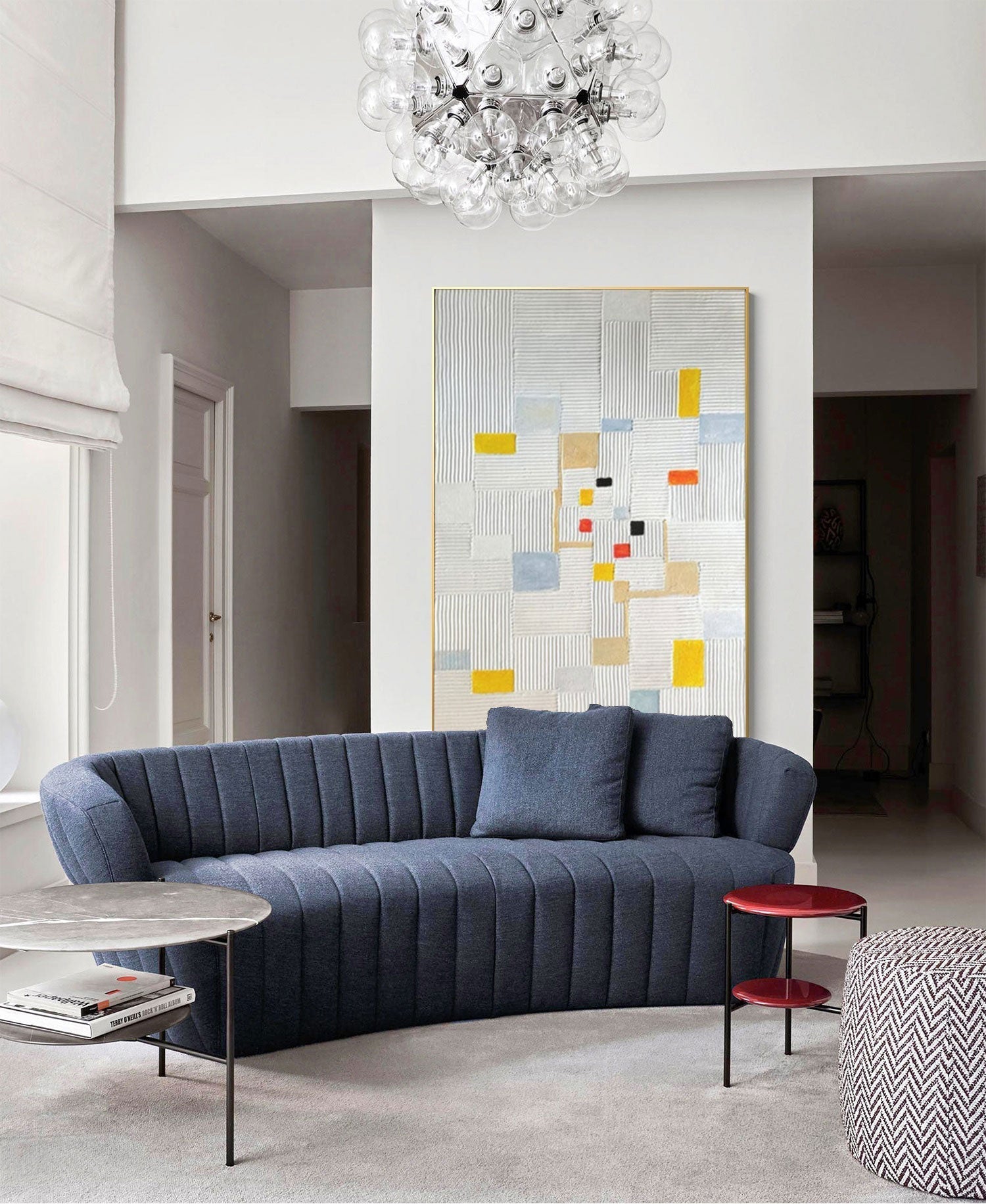 Wallart Geometric Abstract Line Art Canvas
