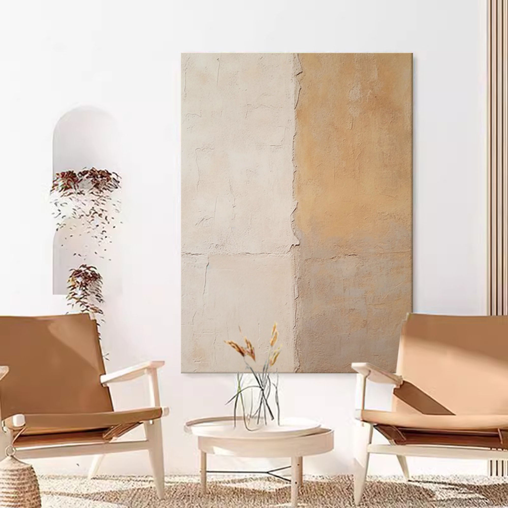 Wallart Neutral Tones Textured Abstract Art