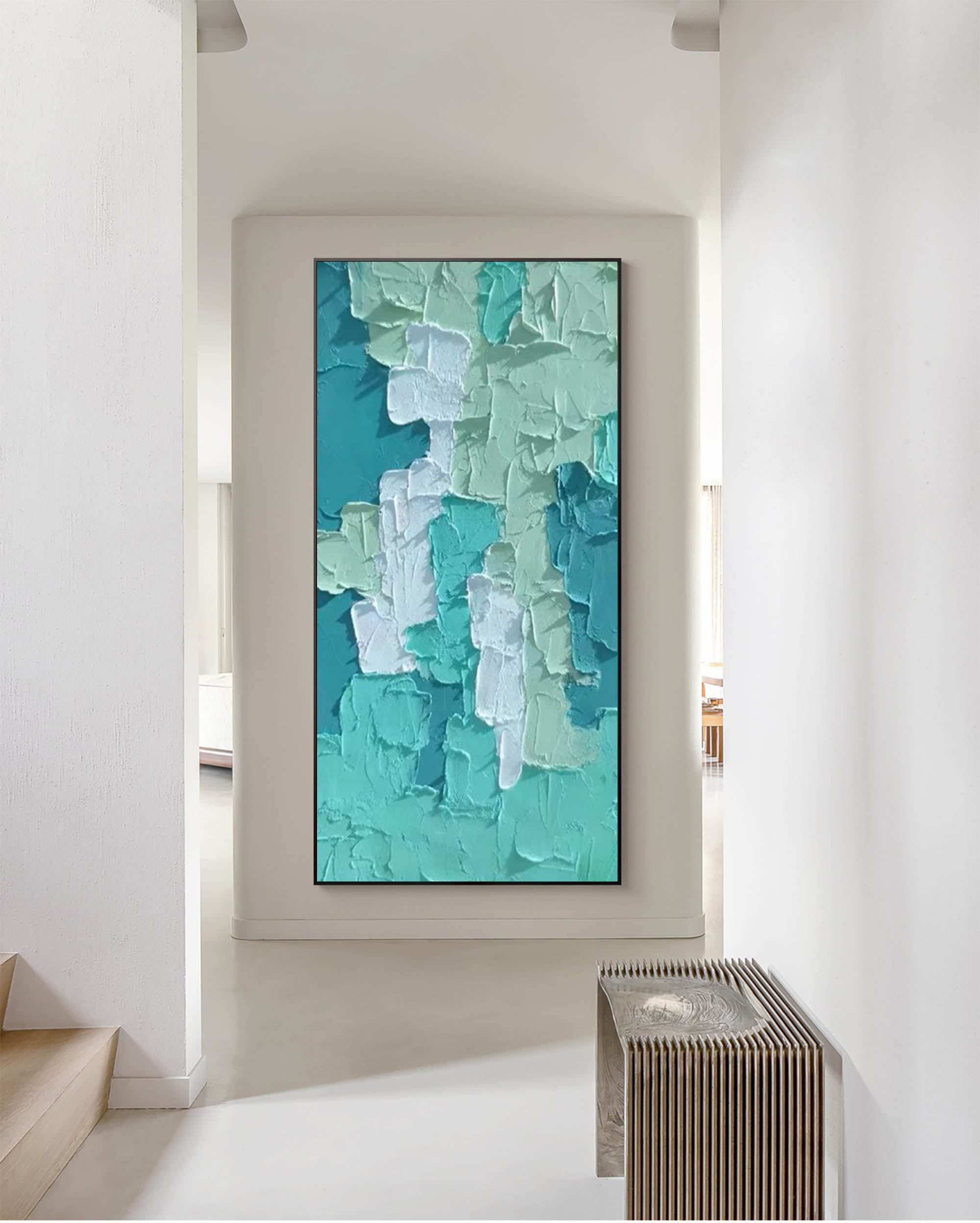 Wallart Textured Layers: Abstract Teal Dream