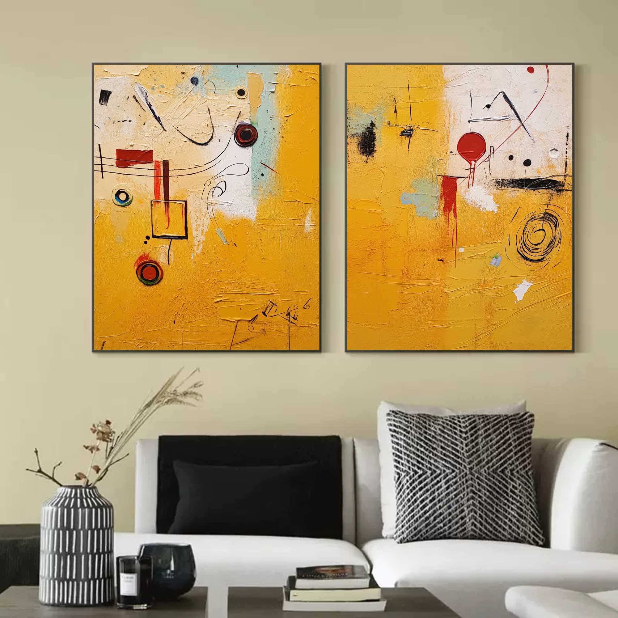 Wallart Vibrant Geometric Abstract Art