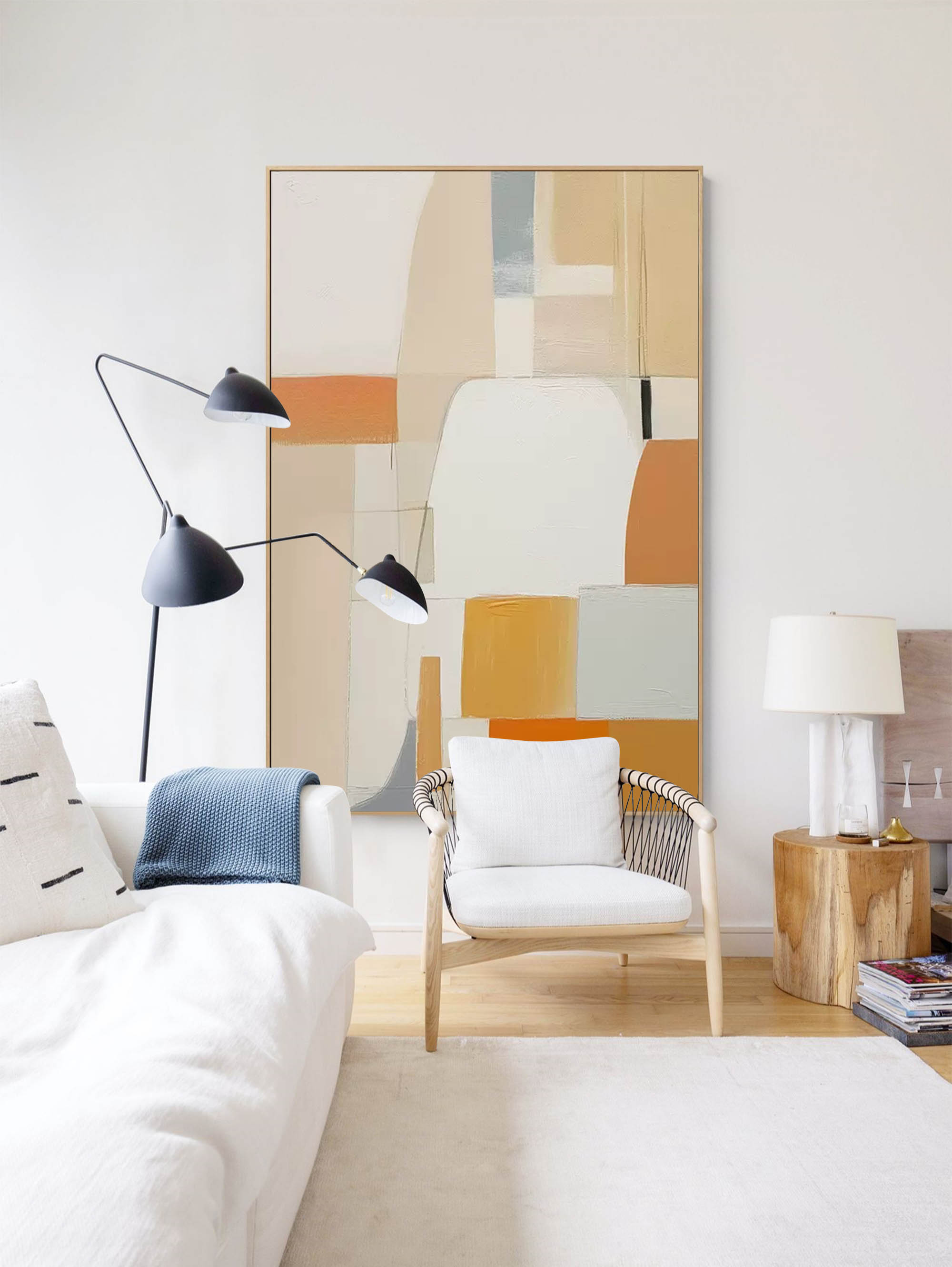 Wallart Modern Geometric Abstract in Warm Tones