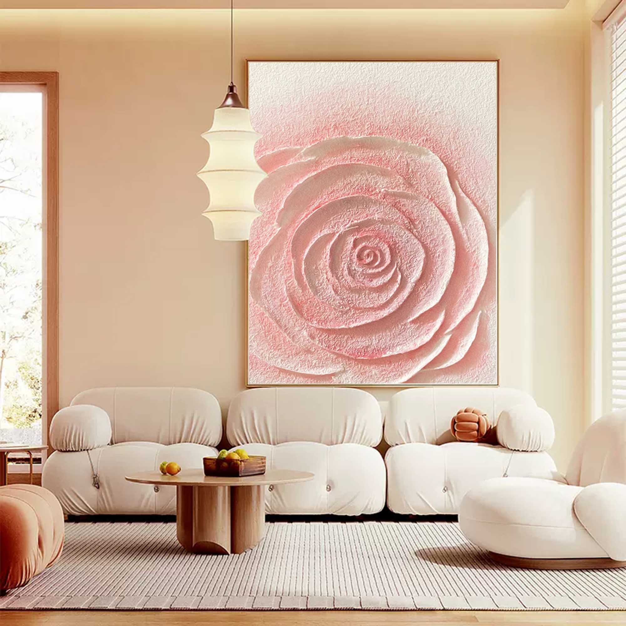 Wallart Textured Rose Floral Canvas Art