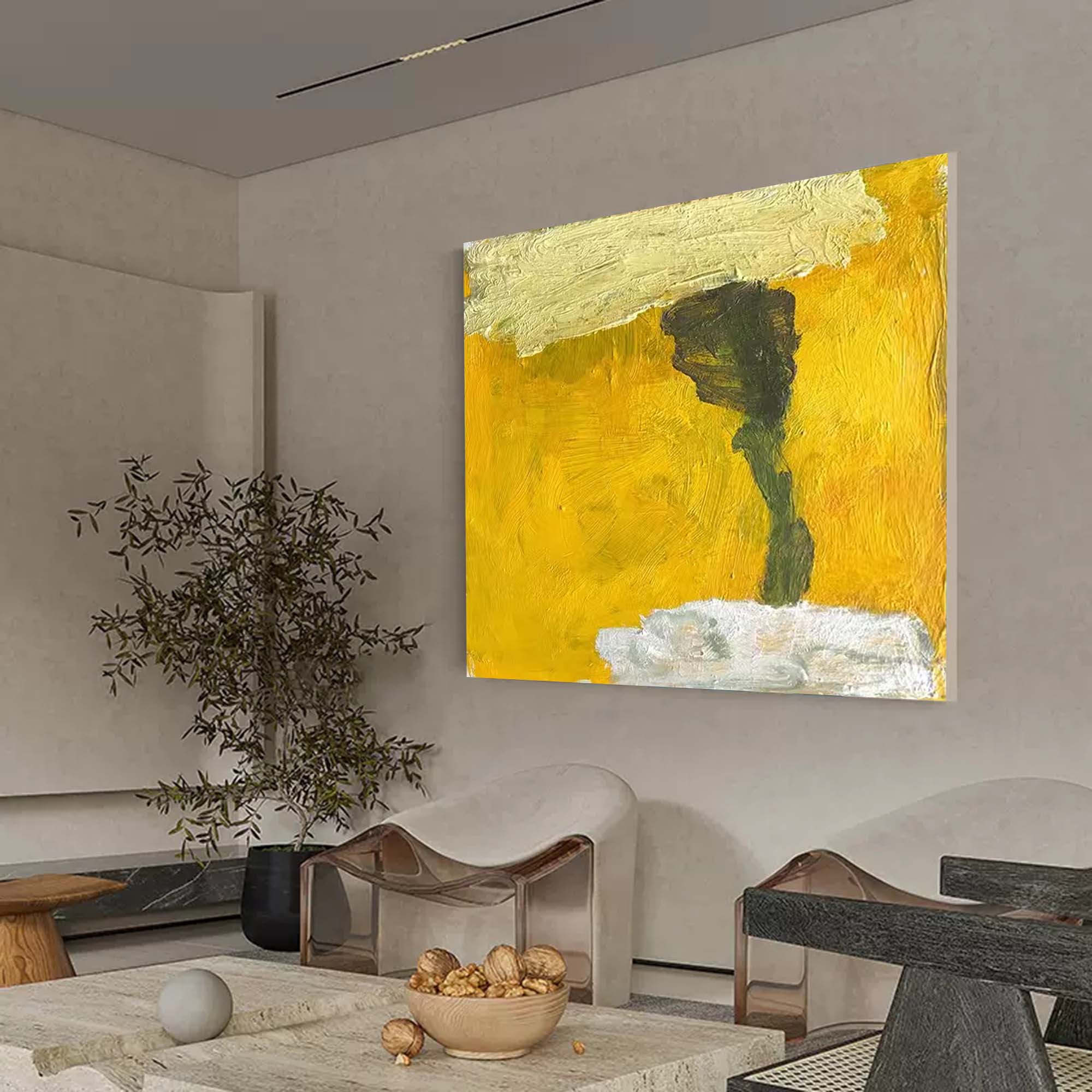 Wallart Golden Dreamscape Oil Painting