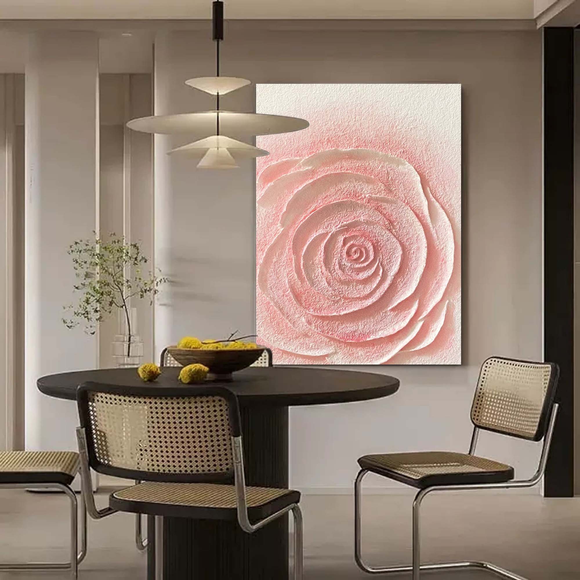Wallart Textured Rose Floral Canvas Art