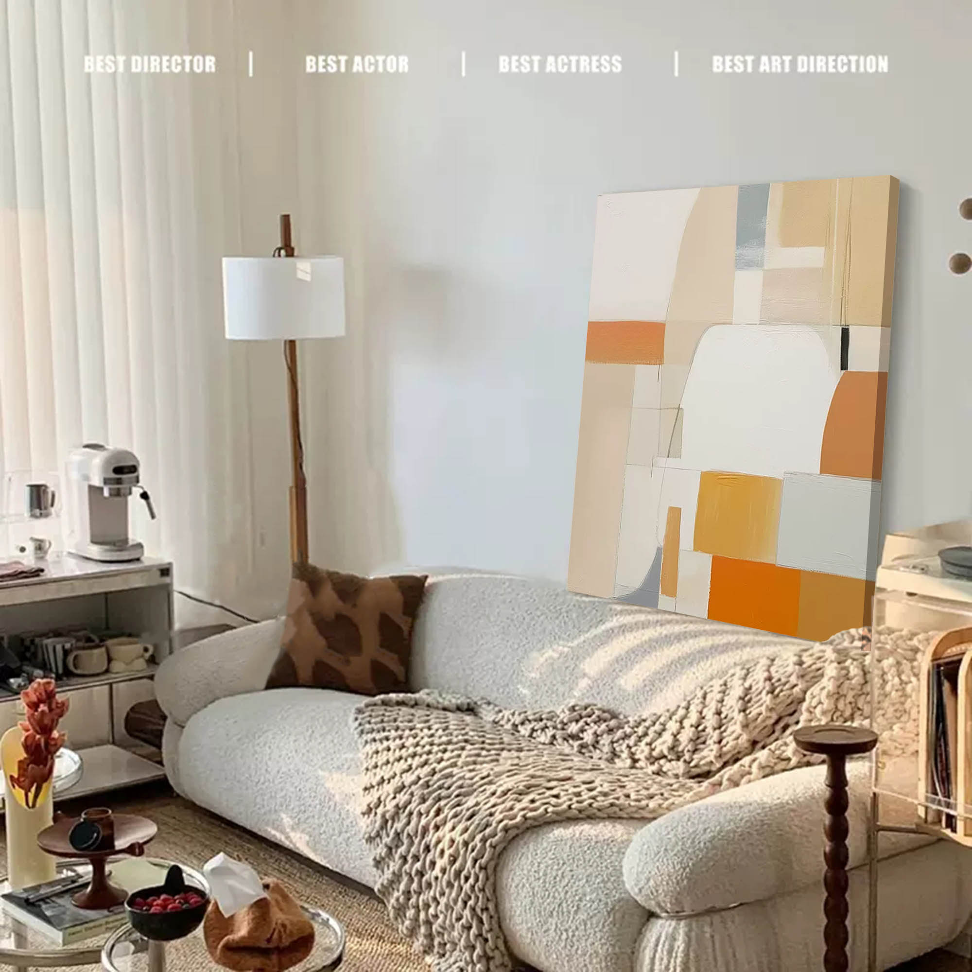 Wallart Modern Geometric Abstract in Warm Tones