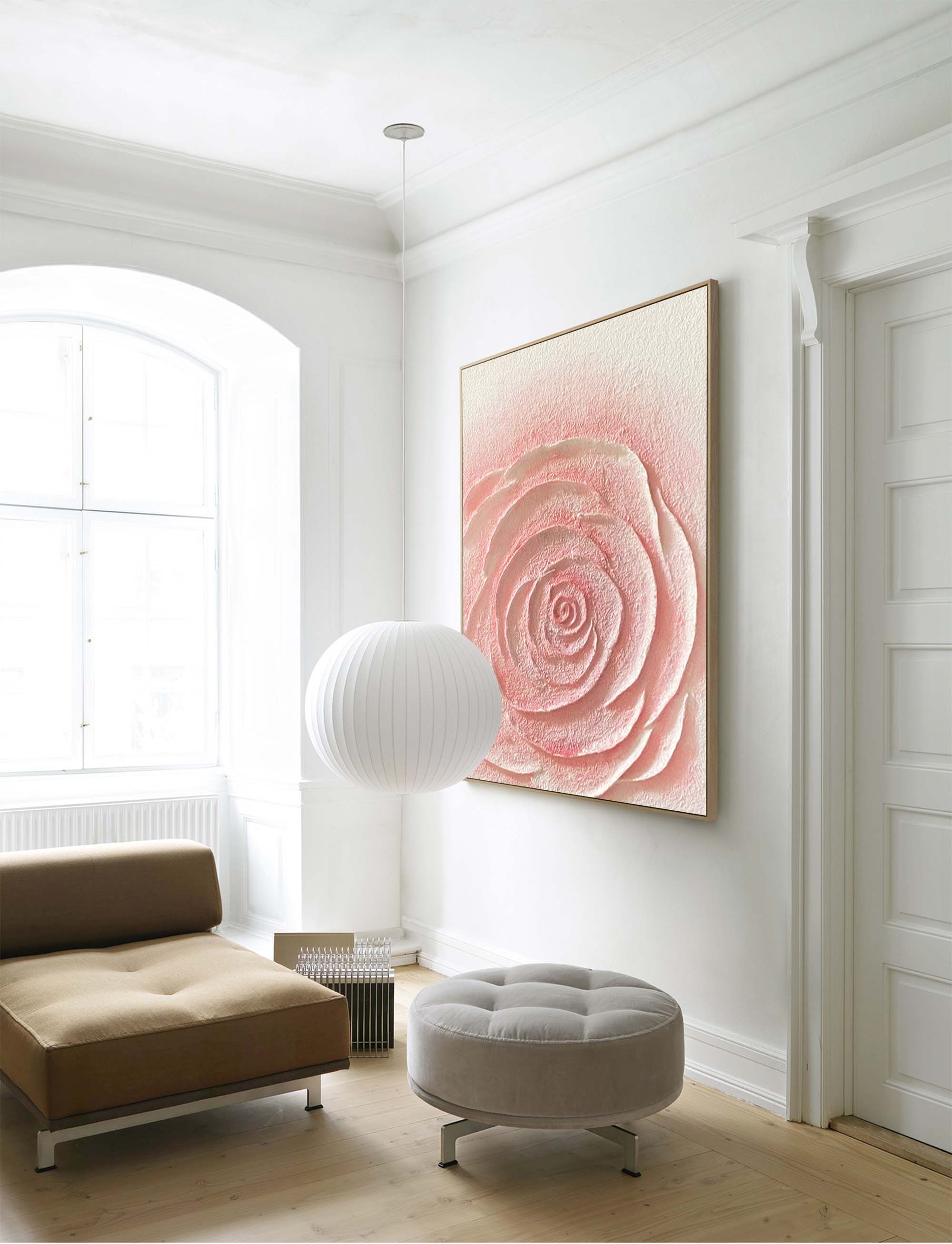 Wallart Textured Rose Floral Canvas Art