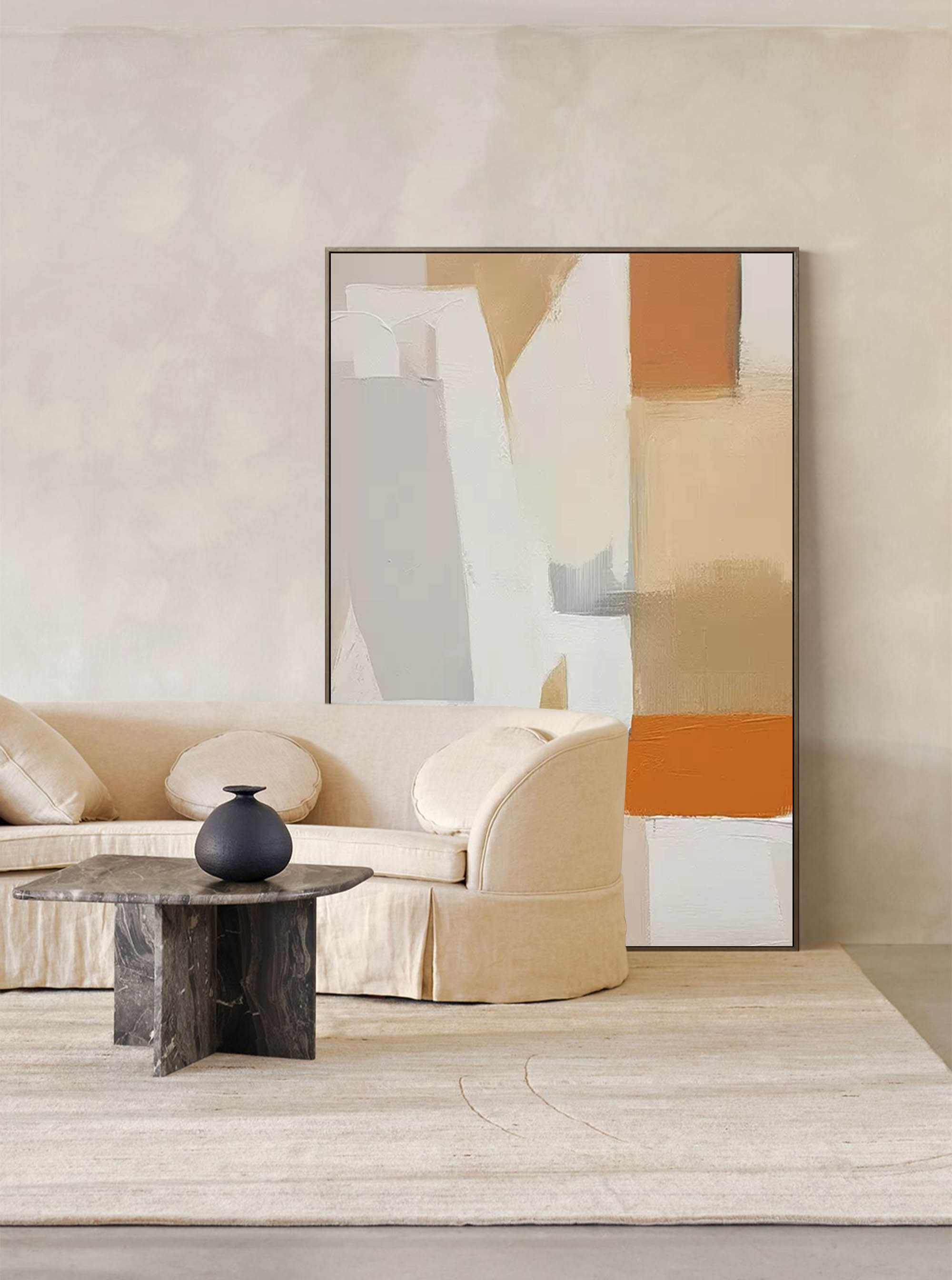 Wallart Neutral Tones Geometric Abstract Art